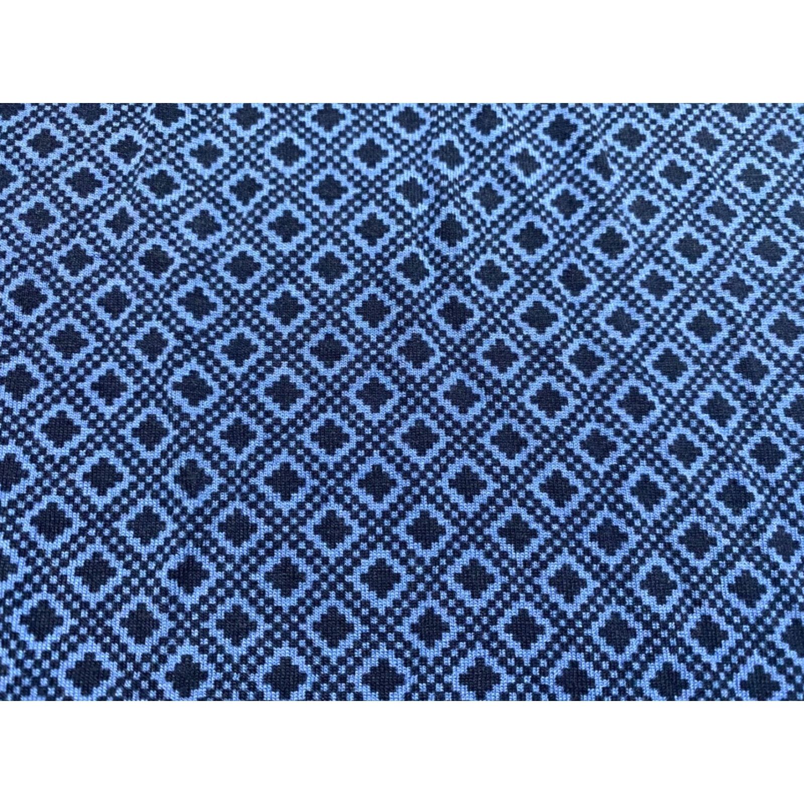 Vintage Ulla Popken Blouse Geometric Square Neck Blue Short Sleeve Womens Size 28 Plus Viscose Size 4XL / US 24-26 - 4 Thumbnail