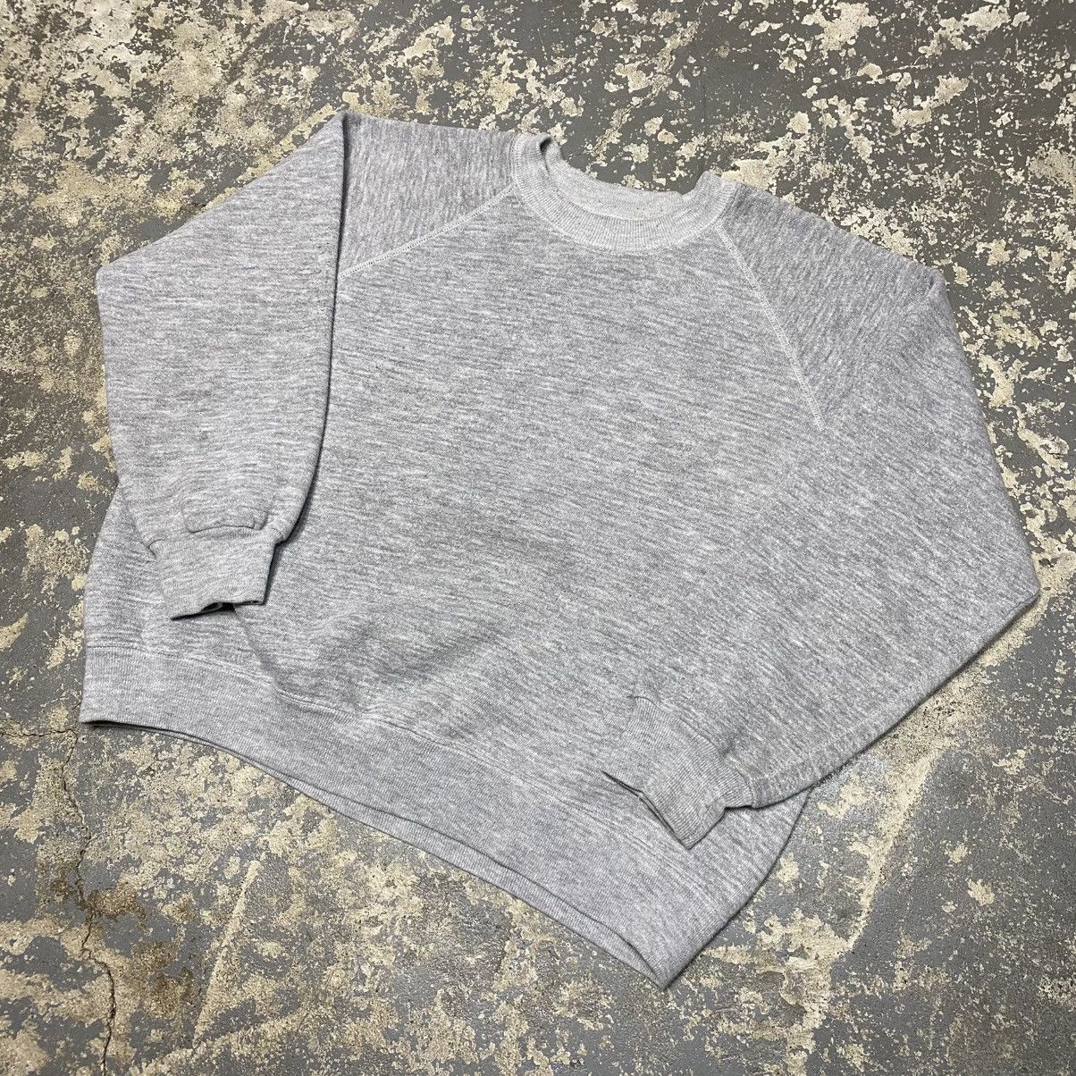 Vintage True Vintage Blank Grey 70s Crewneck Sweatshirt Size US L / EU 52-54 / 3 - 2 Thumbnail