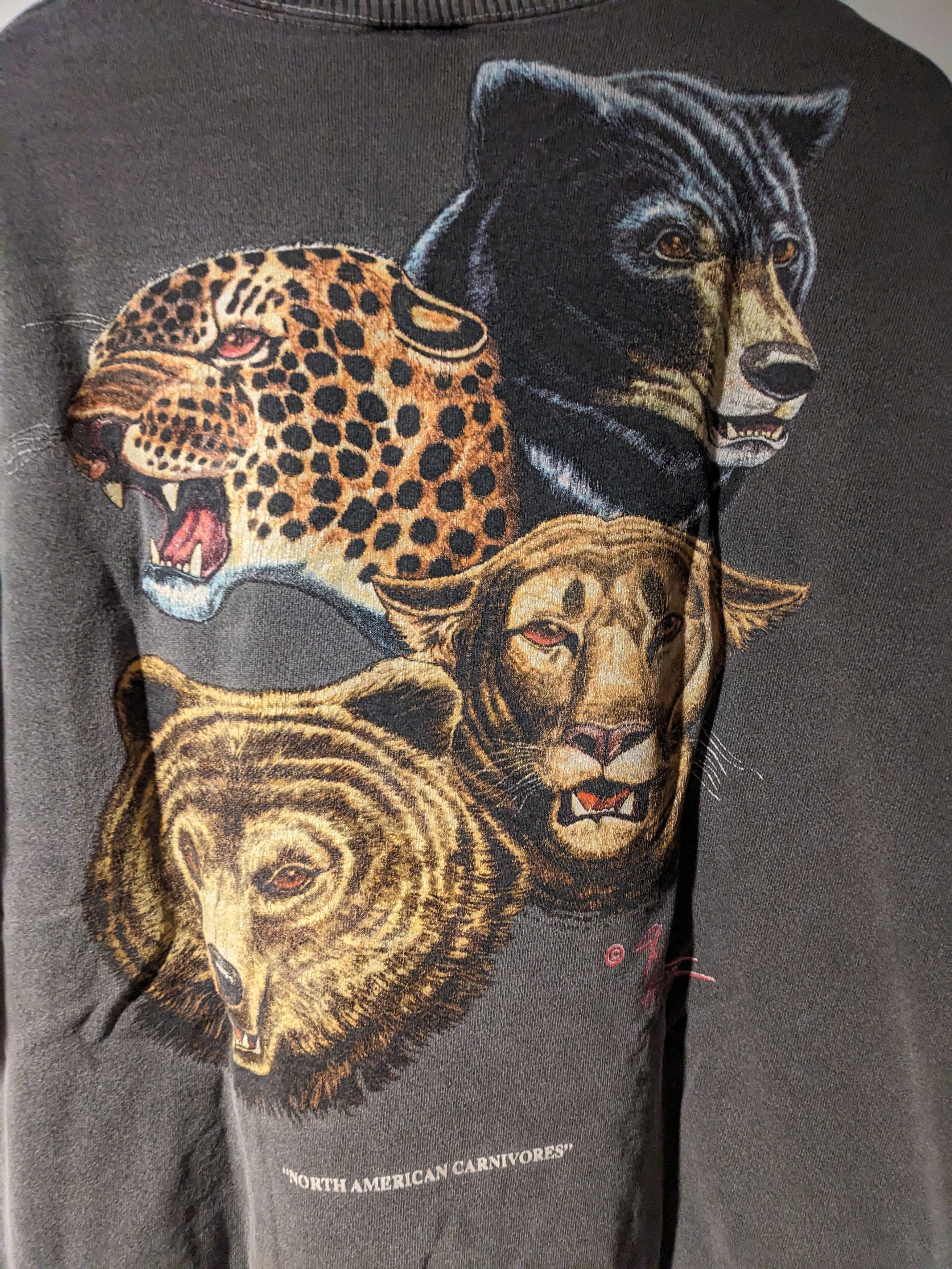 Gildan Vintage 90s North American Carnivores Earth Tones Sweatshirt Size US XL / EU 56 / 4 - 2 Thumbnail