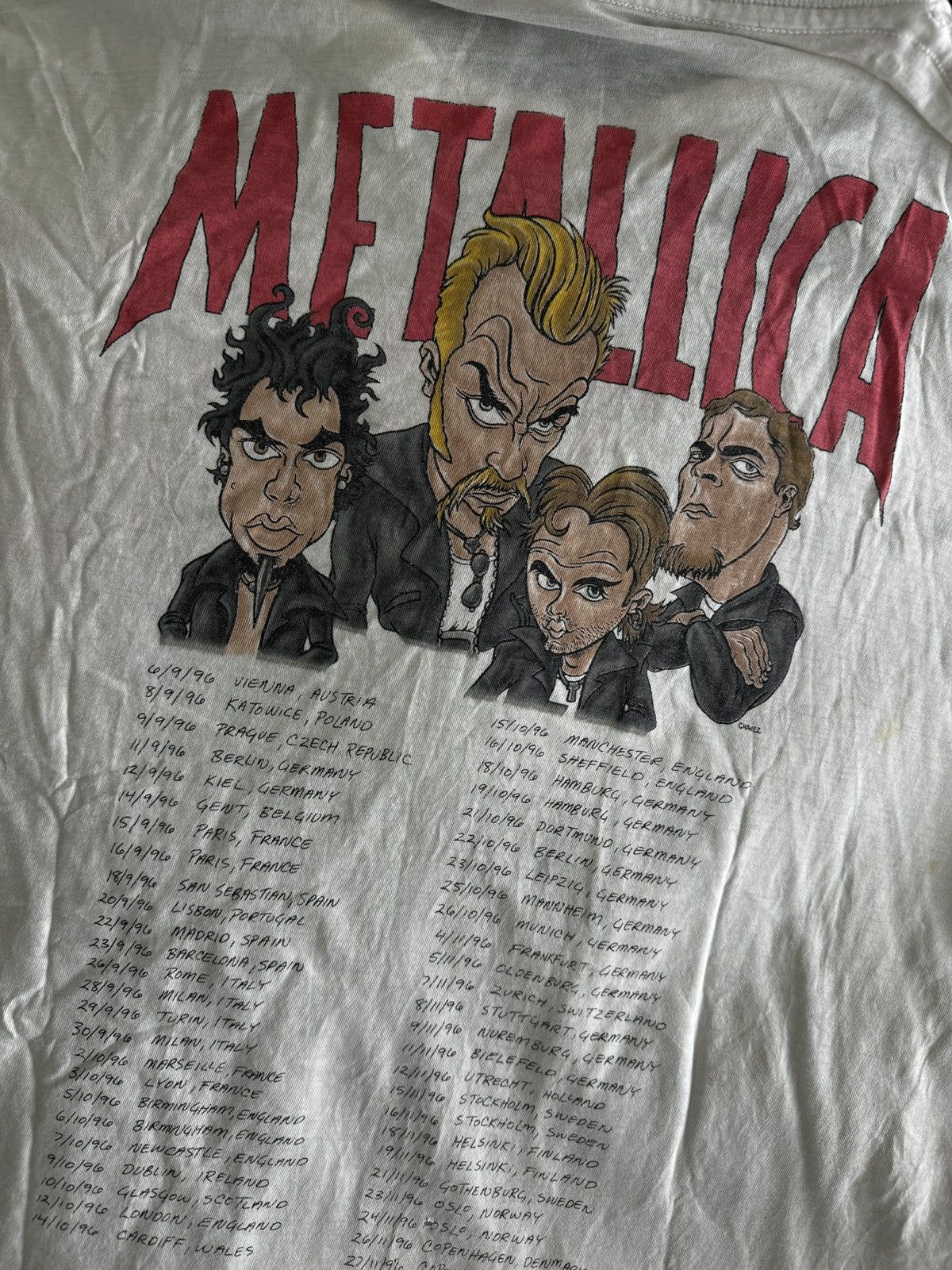 Vintage Rare 90s Vintage Metallica Cartoon T-Shirt Size US L / EU 52-54 / 3 - 3 Thumbnail
