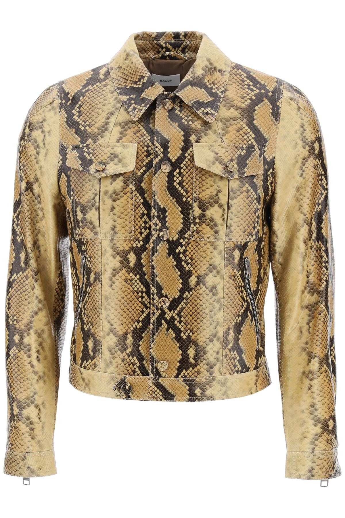 Bally Bally Python-Print Leather Jacket | Grailed