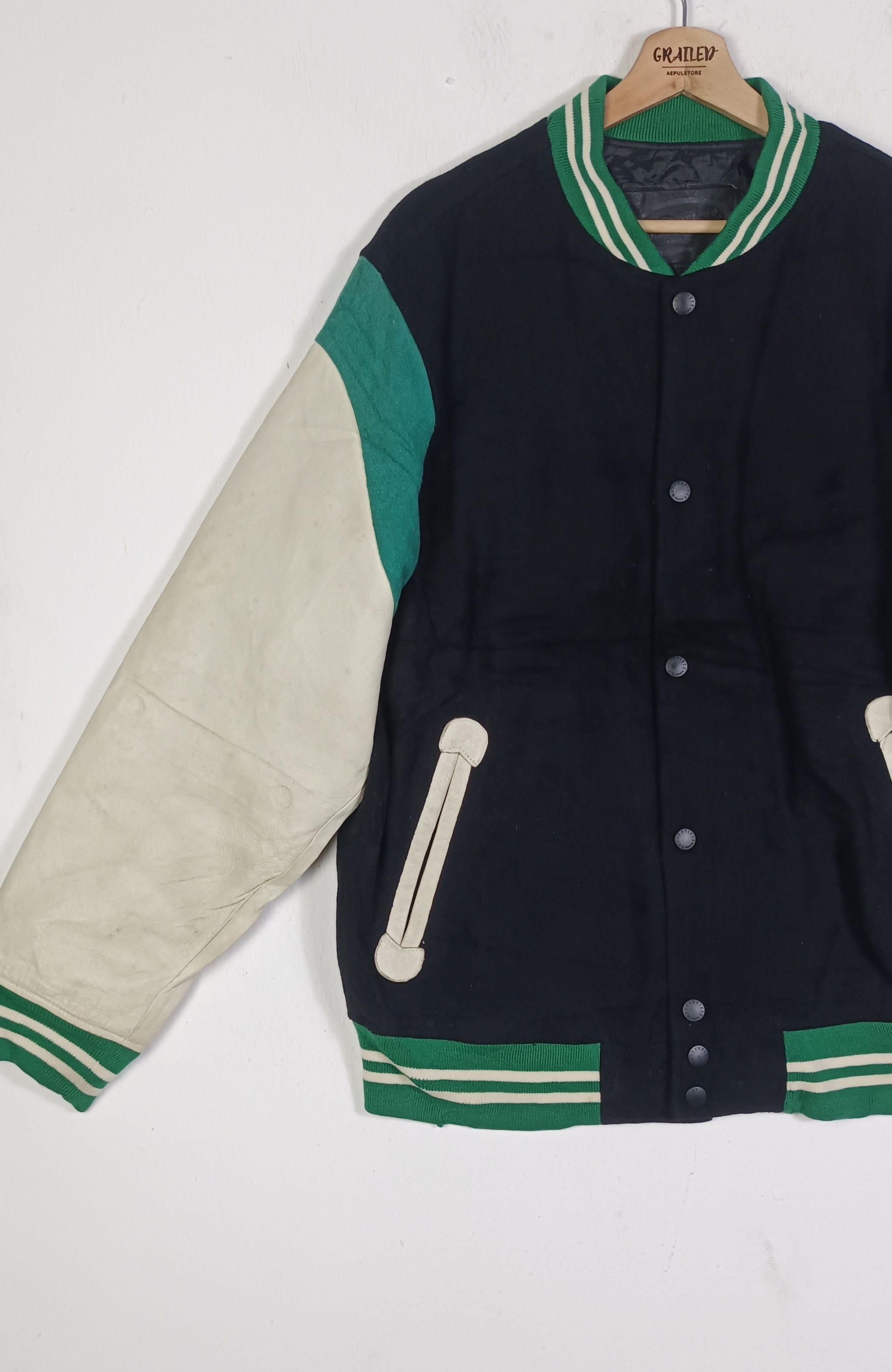 MasterPiece Vintage Masterpiece Varsity Jacket Leather Sleeve Size US XL / EU 56 / 4 - 6 Thumbnail