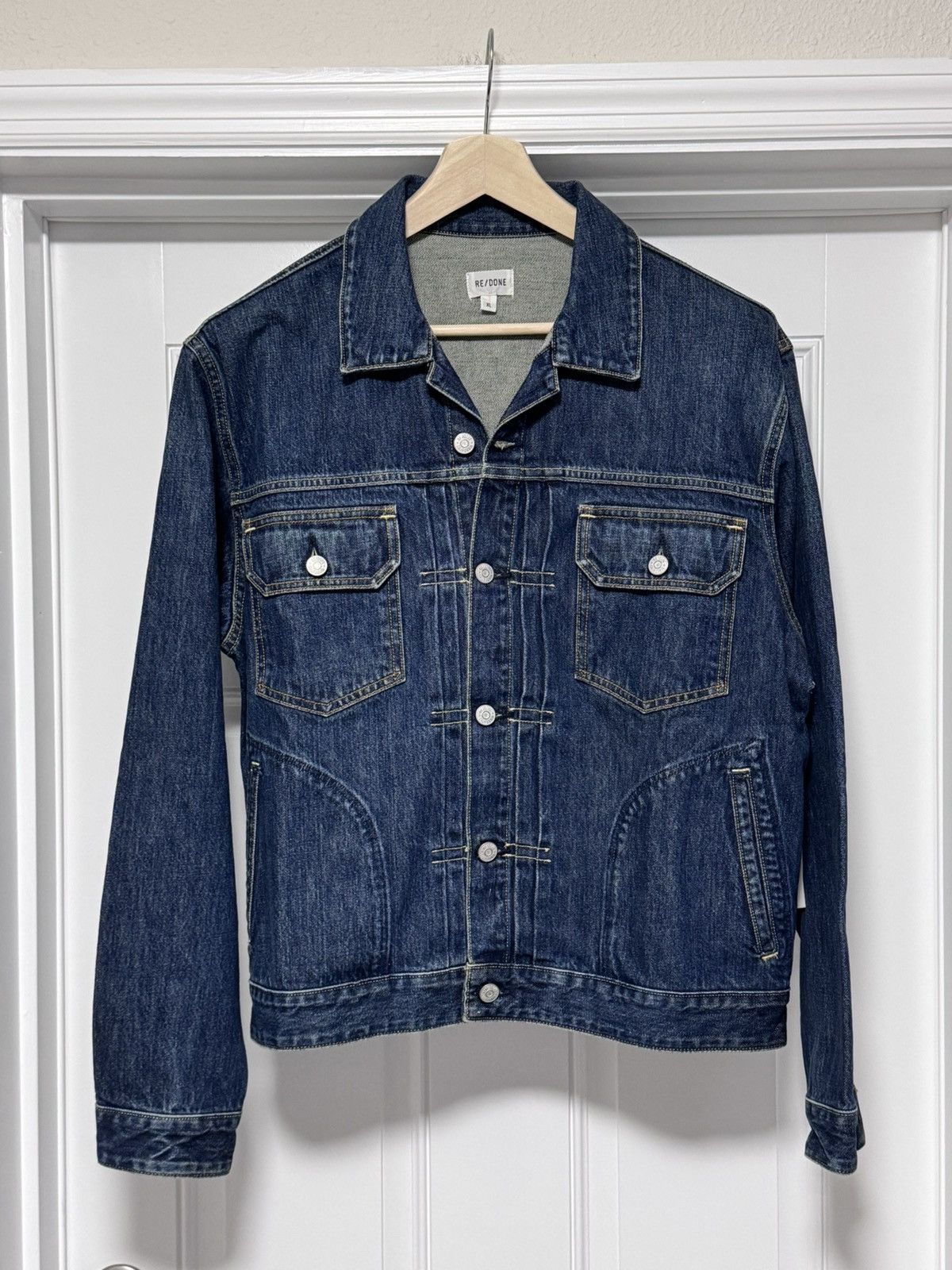RE/DONE NWT RE/DONE Men’s Classic Denim Jacket 1 Year Wear Blue XL Size US XL / EU 56 / 4 - 4 Thumbnail