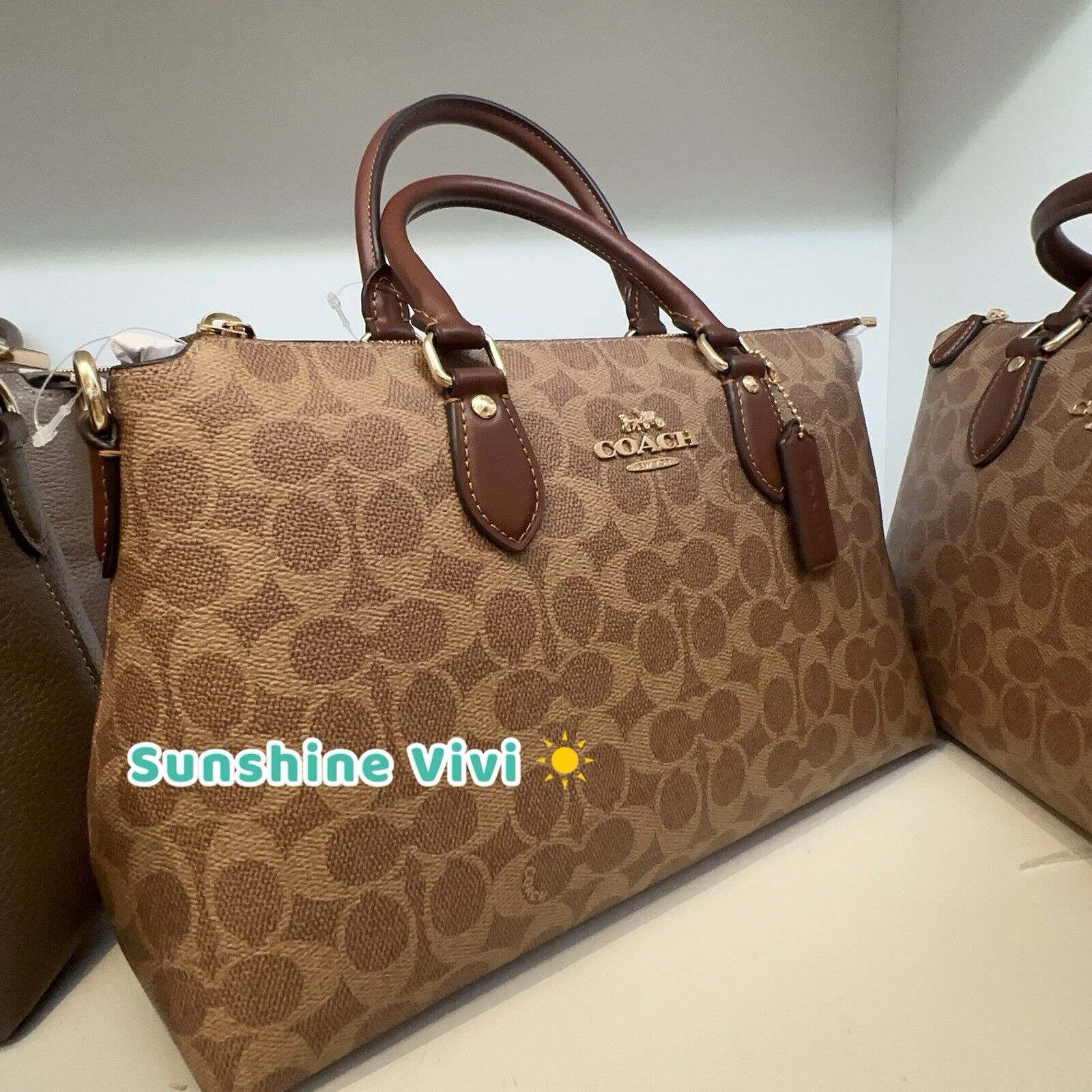 Coach NWT Coach Georgia Satchel Bag In Signature Canvas CW422 Size ONE SIZE - 3 Thumbnail
