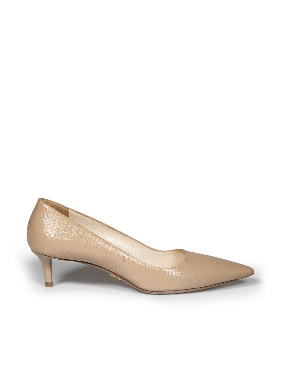 image of Prada Beige Saffiano Leather Pumps Shoes, Women's (Size 7)