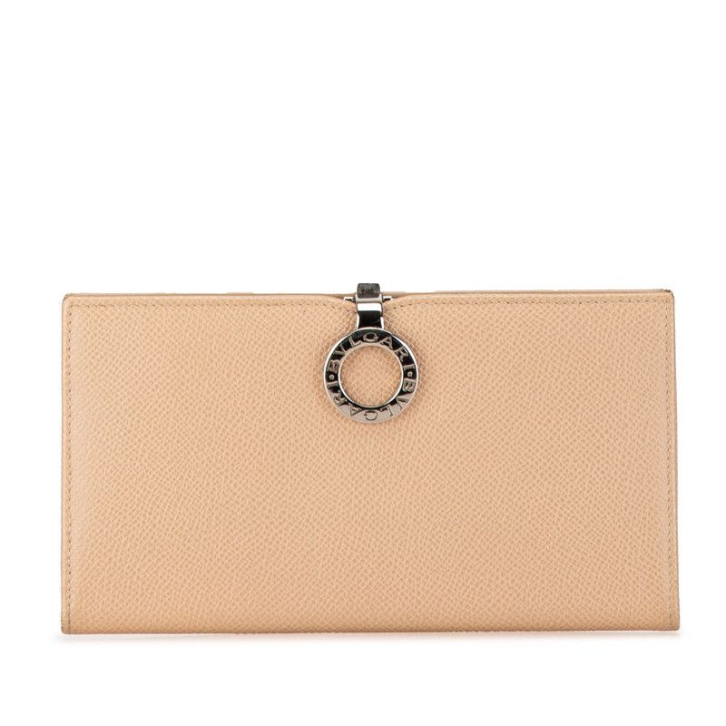 Bvlgari Bvlgari Beige Leather Long Wallet Leather Long Wallet in Very Good Condition