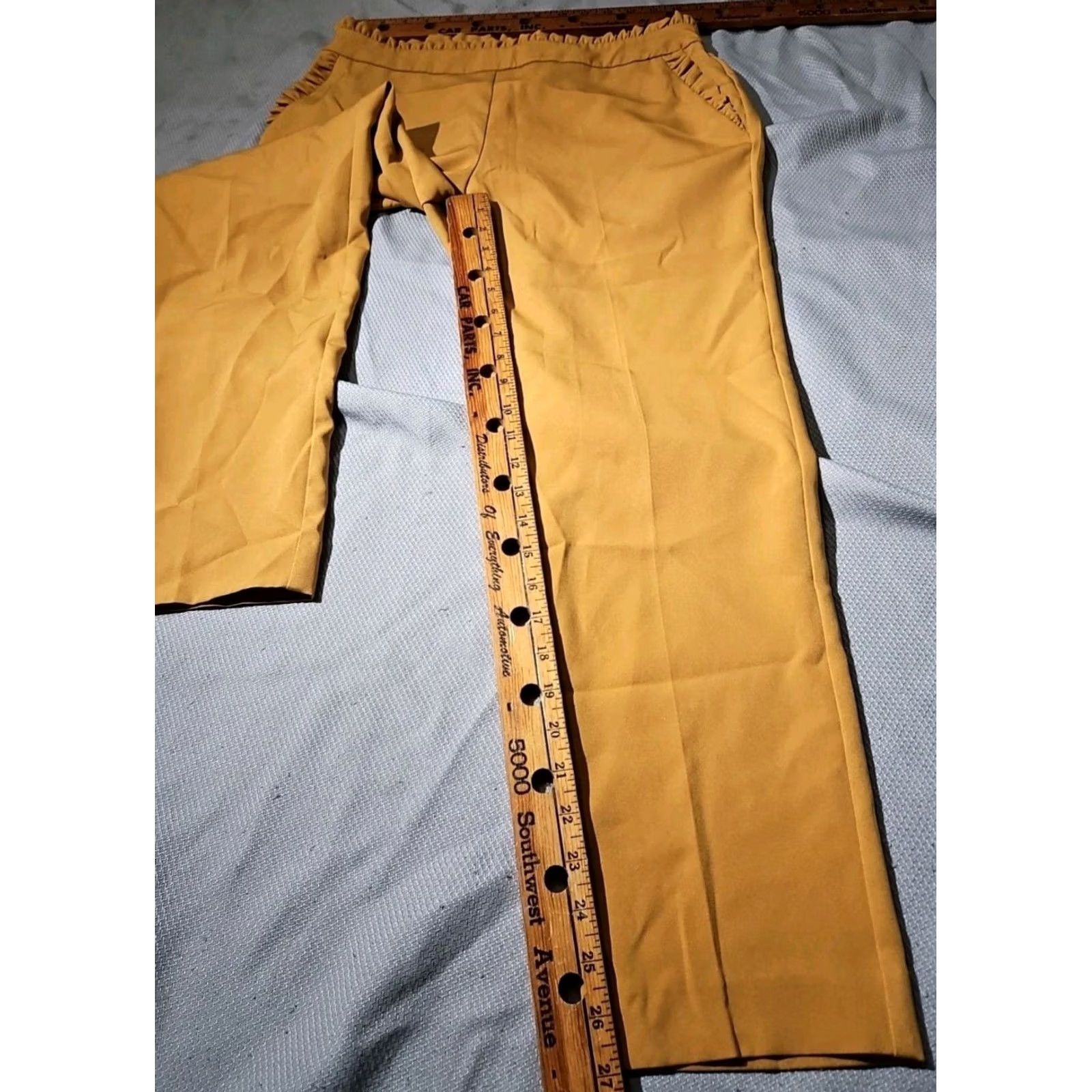 Vintage VINTAGE Flirtatious Young Contemporary Pants Womens Large Yellow Mustang Pull On Ruffle Size 36" / US 14 / IT 50 - 7 Thumbnail