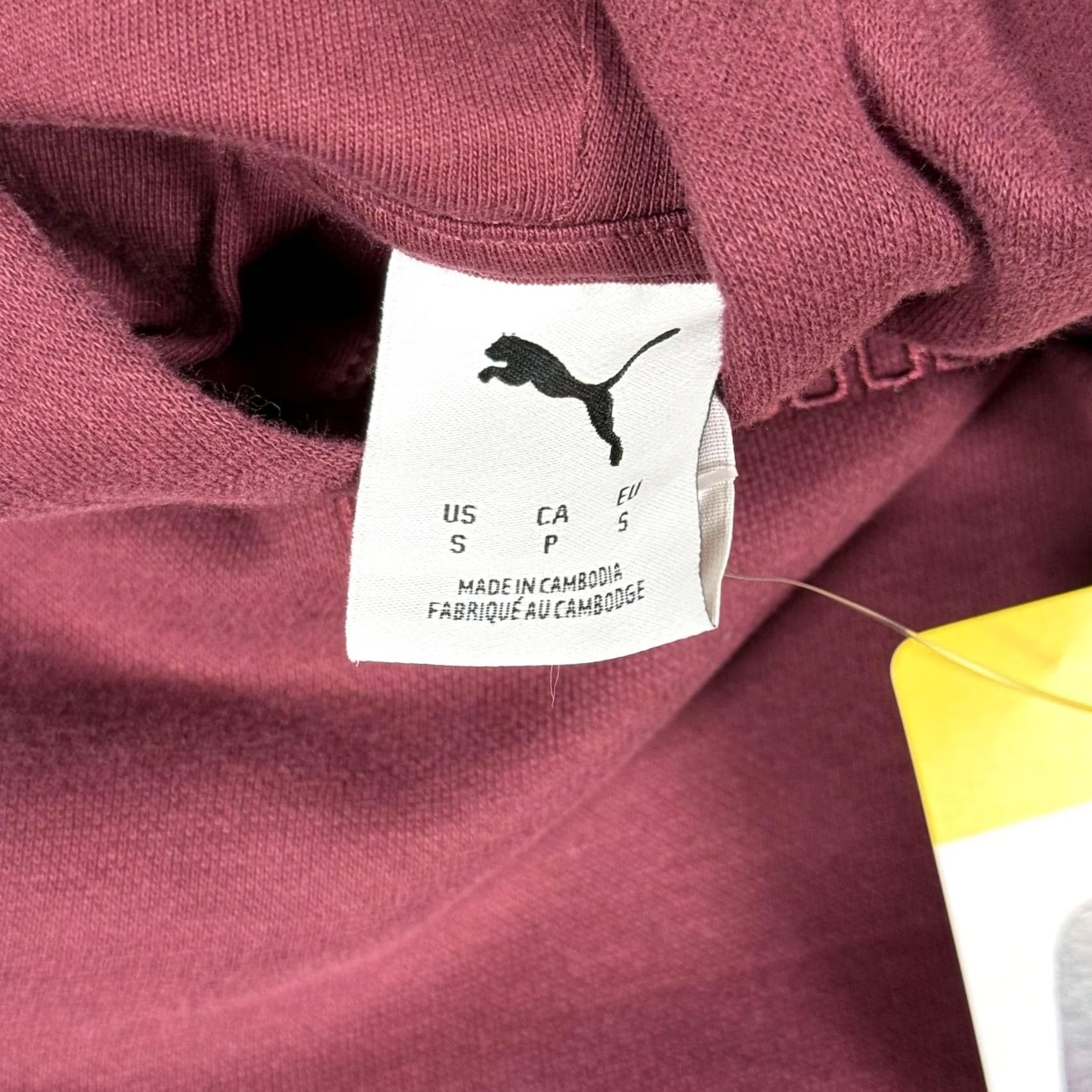 Puma PUMA Hoodie Sweatshirt Small Maroon Pullover Fleece Kangaroo Pocket Athleisure Womens S Size S / US 4 / IT 40 - 3 Thumbnail
