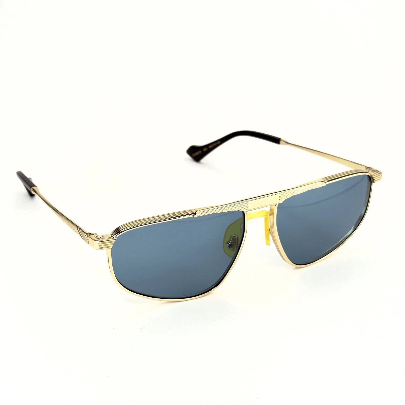 Gucci GUCCI GG0841S 0841 Retro Gold Blue Metal Logo Sunglasses 003 Size ONE SIZE - 6 Thumbnail