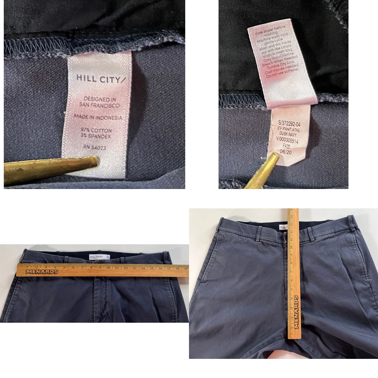 Dusk Hill City Men's EV Pant Athletic Dusk Navy 34 Waist 34x30 Chino Canvas Stretch Pockets Size US 34 / EU 50 - 8 Thumbnail