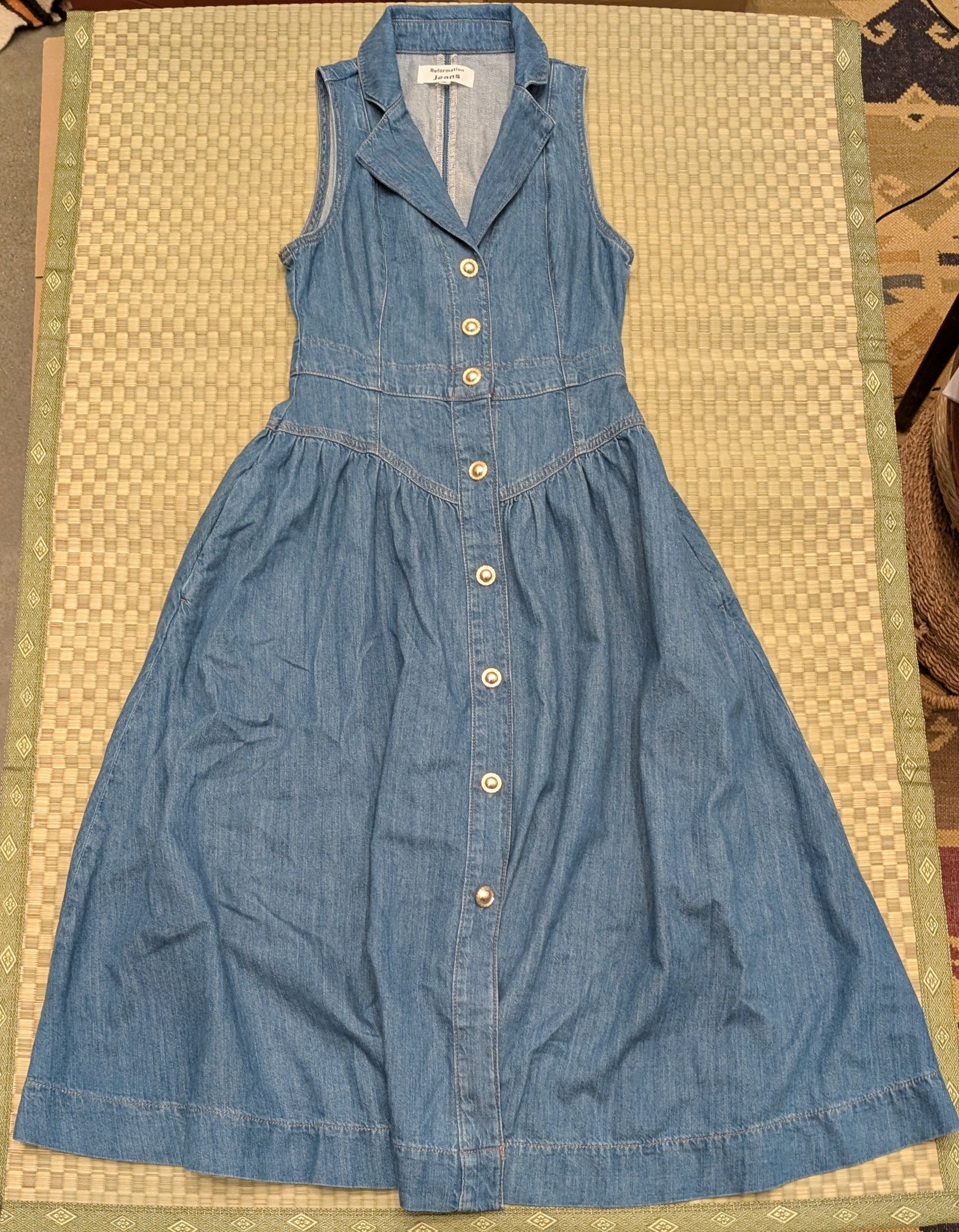 ellison denim midi dress Jean Dress Reformation Lars Dress Ellison Denim Midi Dress