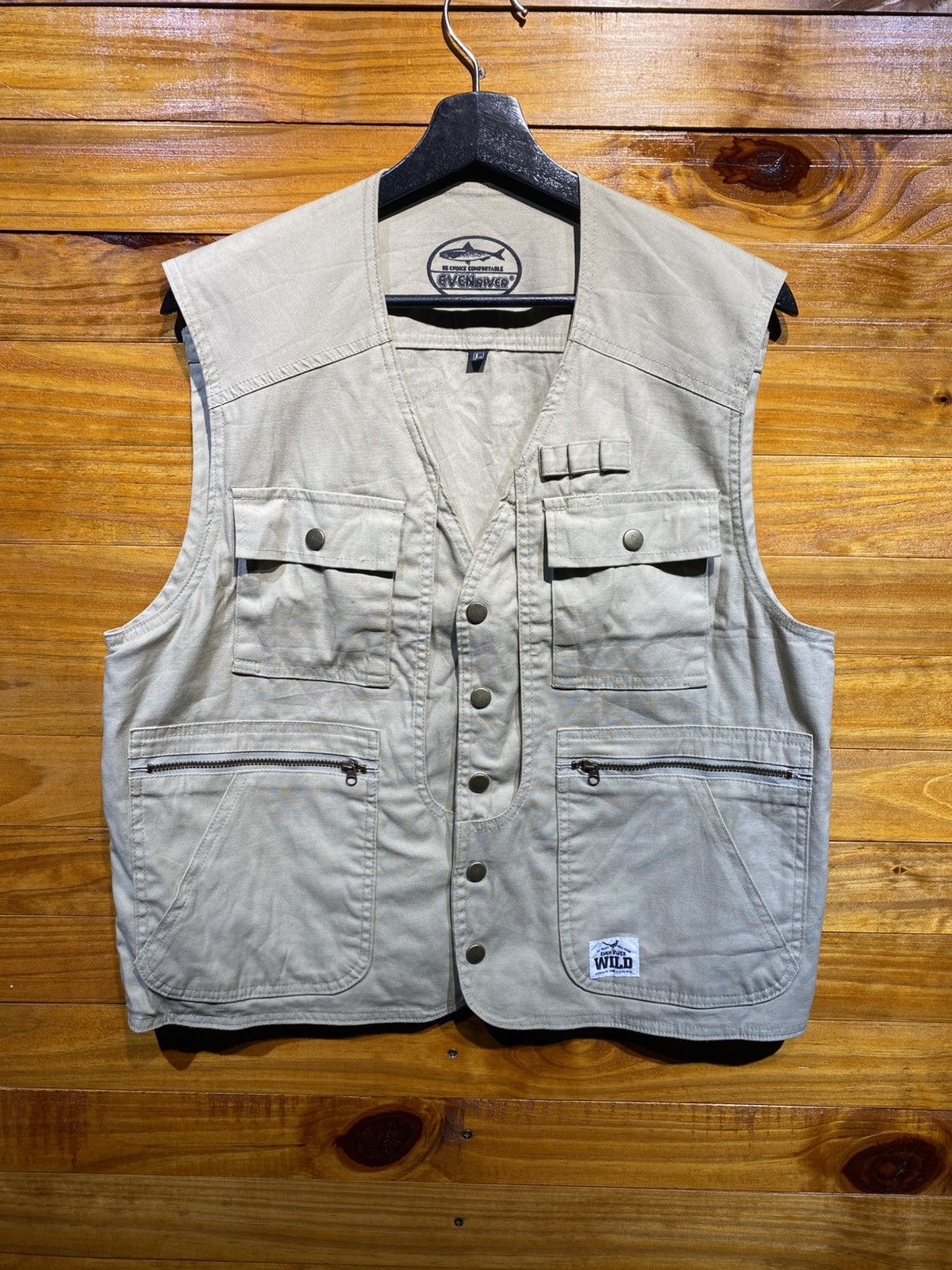Japanese Brand Evenriver Wild Beige Utility Vest – Outdoor Workwear Fishing Size US L / EU 52-54 / 3 - 3 Thumbnail