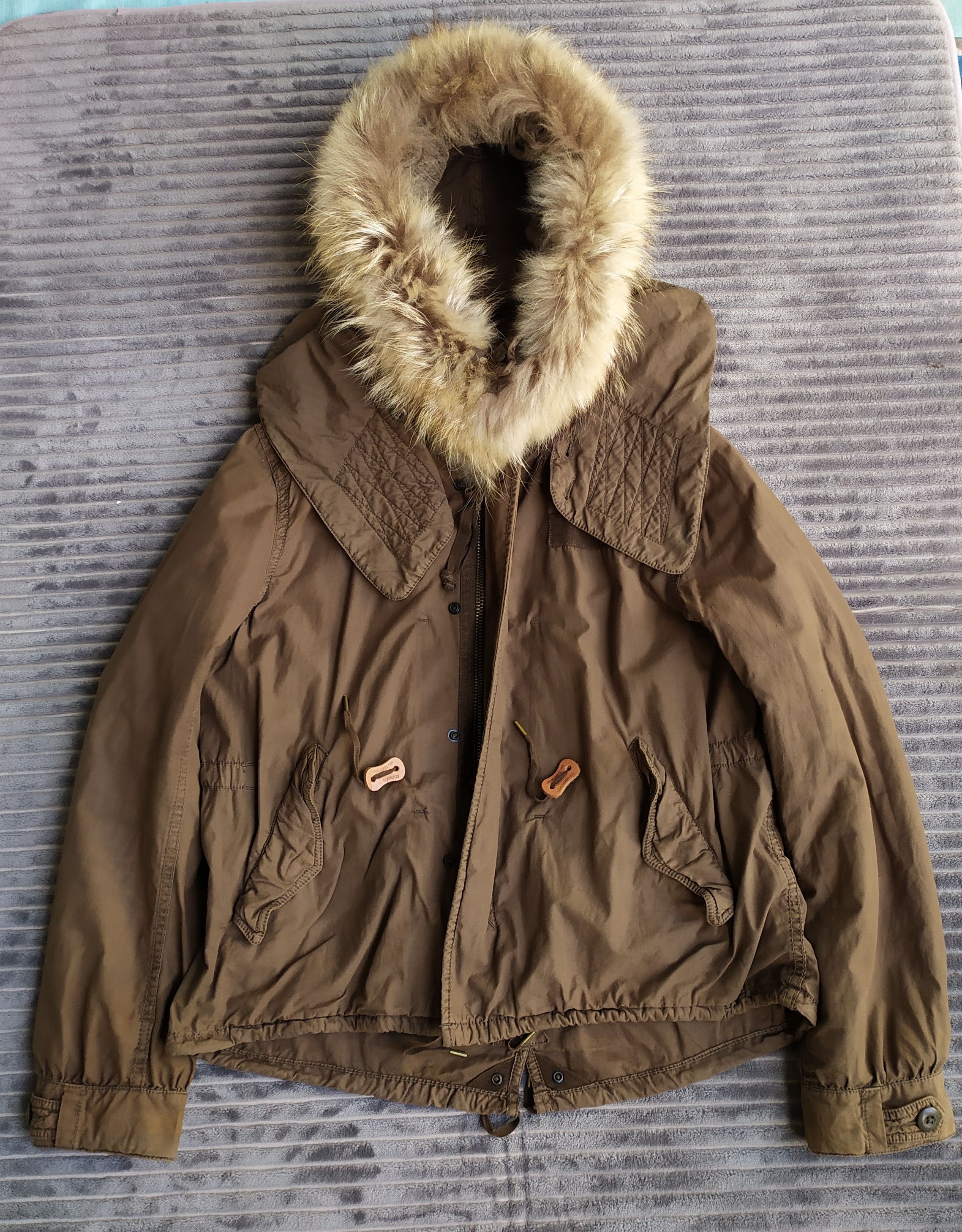 G.O.A RACCOON FUR PARKA WITH DETACHABLE HOOD – glam archive
