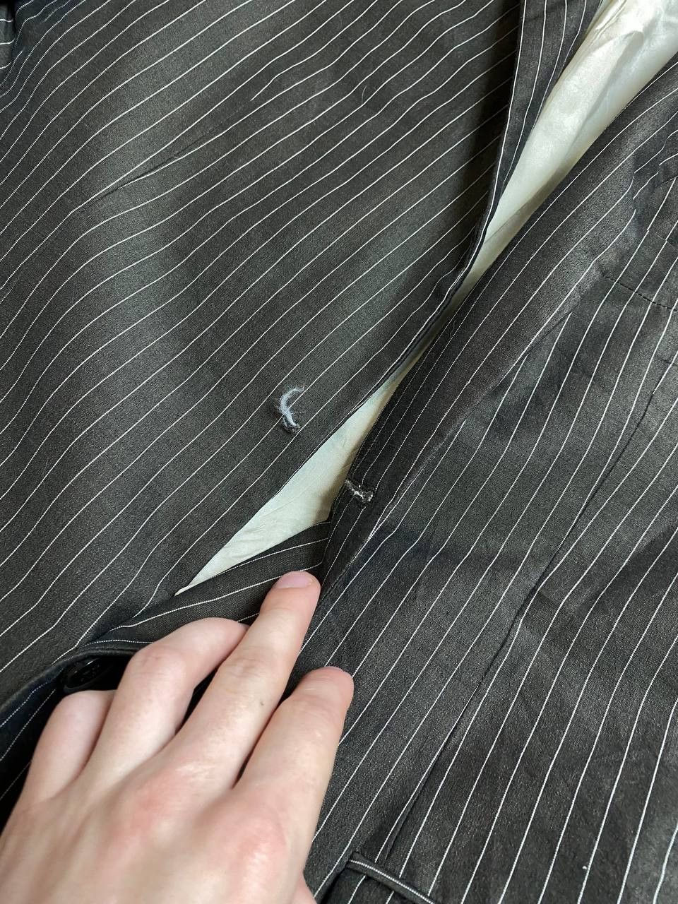 Hugo Boss Vintage Blazer Hugo Boss black striped Y2K Streetwear Size 40R - 9 Thumbnail
