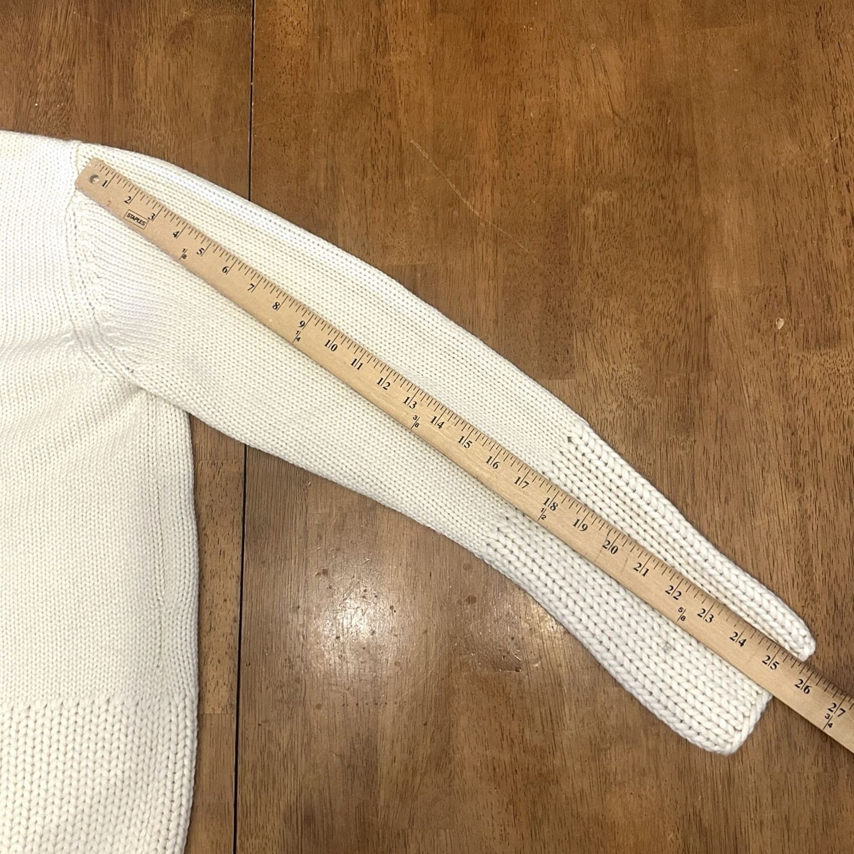 Gap Gap Wool Acrylic Chunky Knit Sweater XL White Women's Turtleneck Pullover Cable-Knit Christmas Size XL / US 12-14 / IT 48-50 - 6 Thumbnail