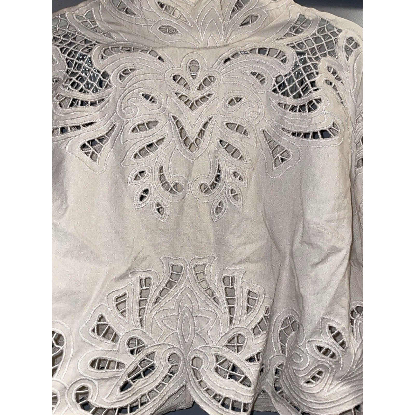INTERMIX INTERMIX Jasmine Organic Cotton Detailed Lace Cuff Blouse 6 Size M / US 6-8 / IT 42-44 - 6 Thumbnail