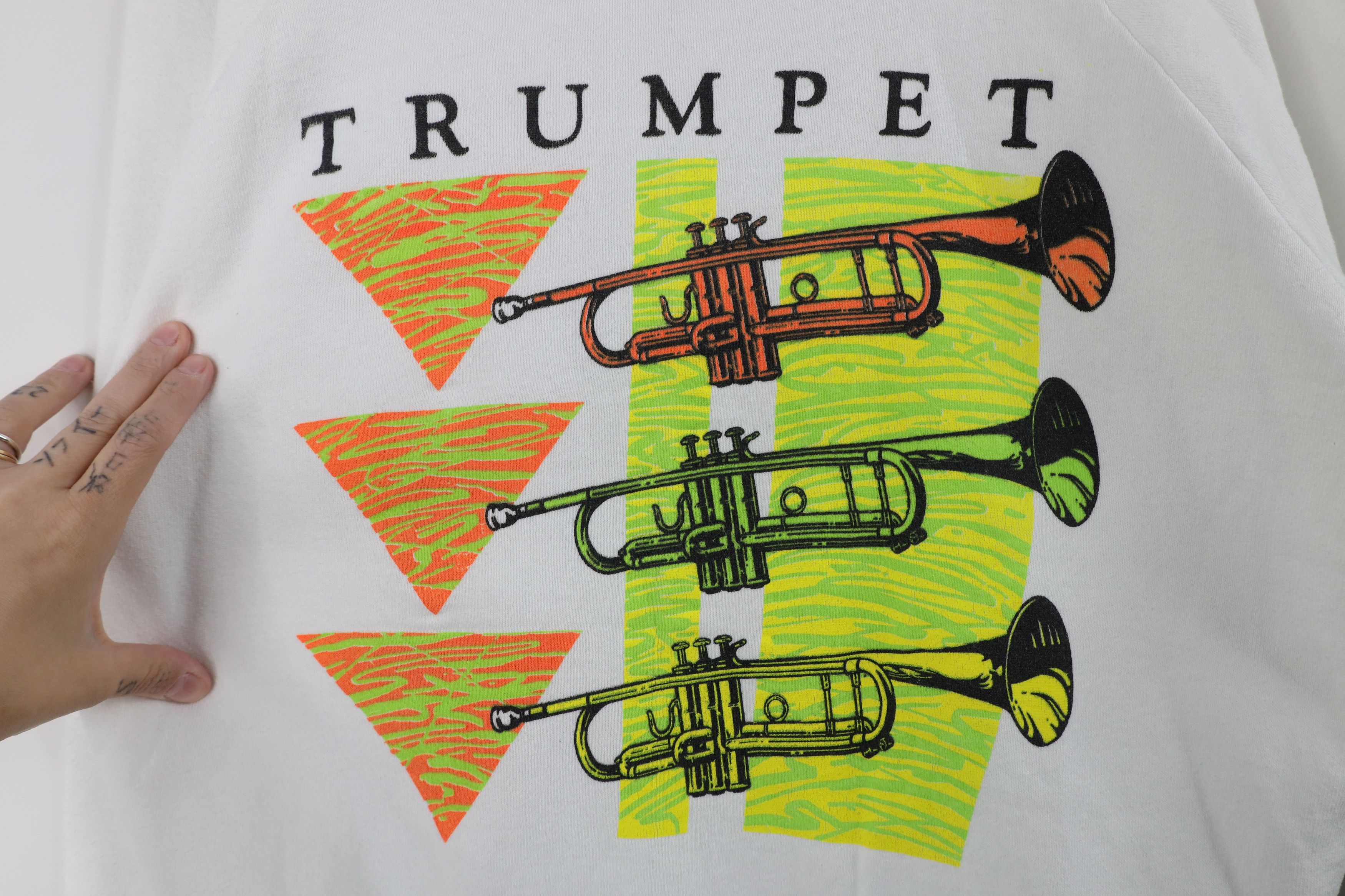 Vintage Vintage 90s Streetwear Musician Trumpet Jazz Sweatshirt USA Size US XL / EU 56 / 4 - 4 Thumbnail