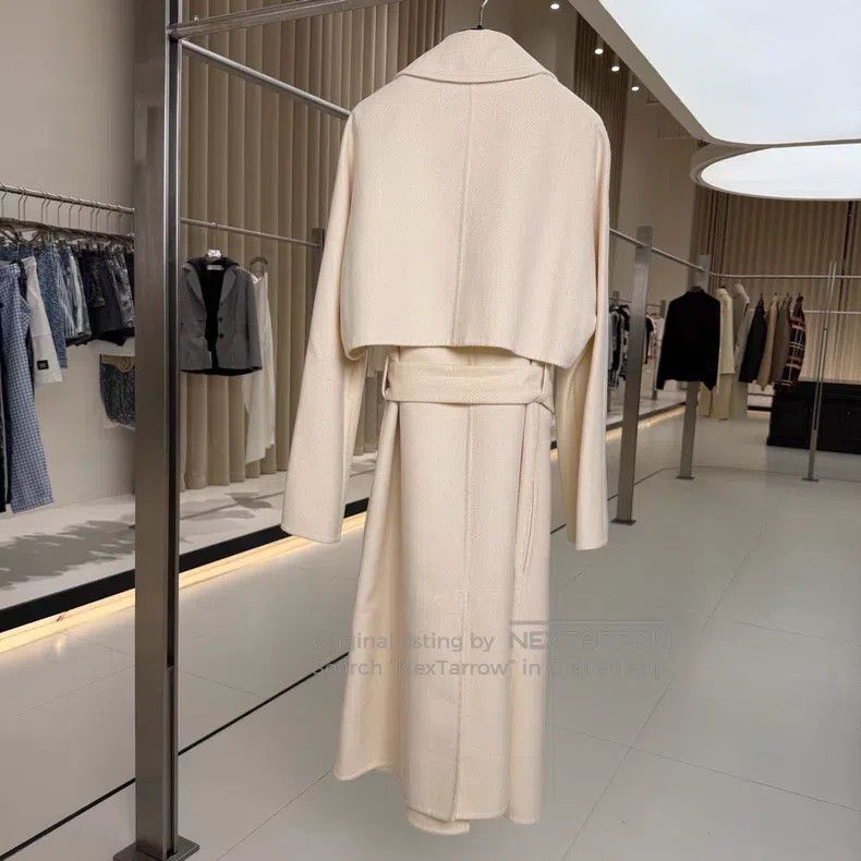 Hermes Hermes White detachable shawl long cashmere coat Size XS / US 0-2 / IT 36-38 - 2 Thumbnail
