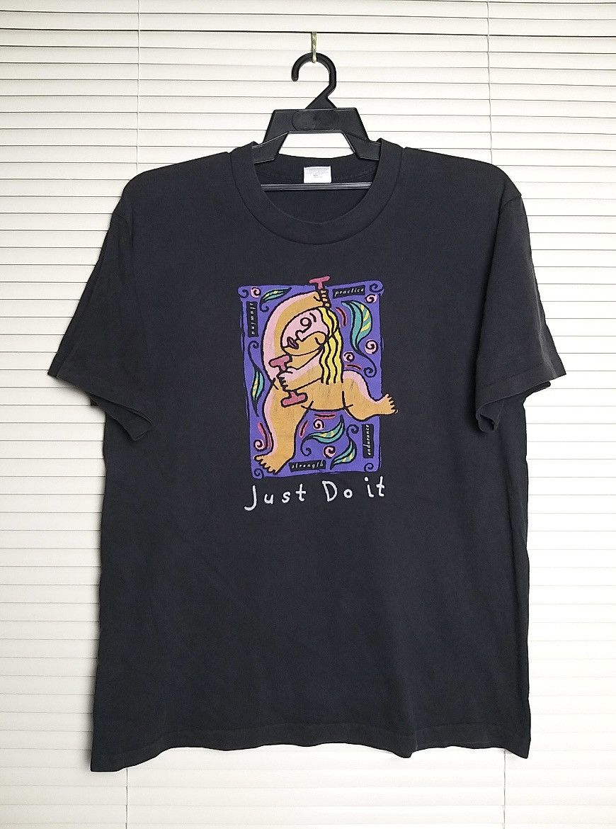 Nike VINTAGE 90'S NIKE JUST DO IT GRAY TAG/LABEL T SHIRT Size US M / EU 48-50 / 2 - 2 Thumbnail