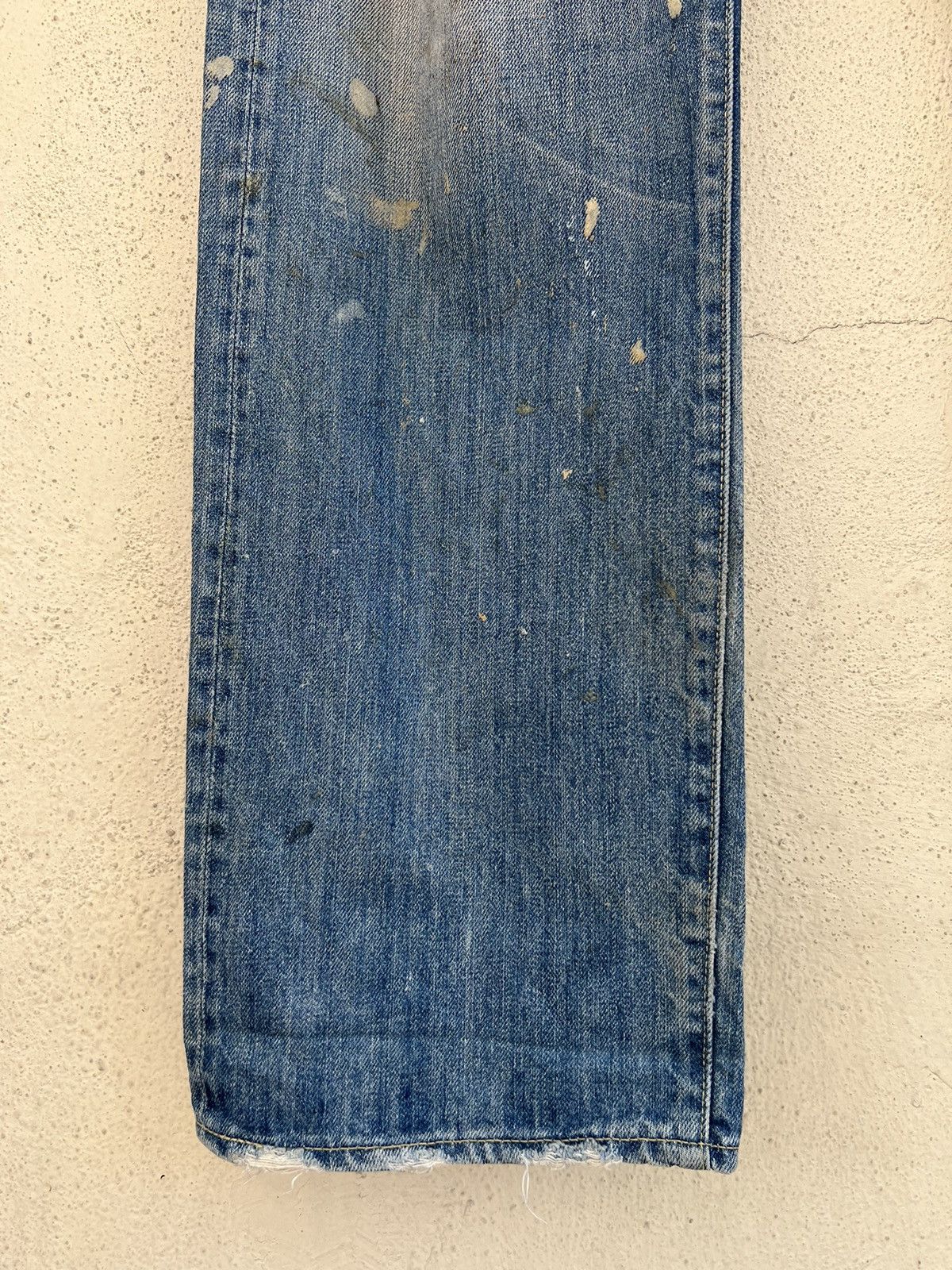 Levi's Vintage Clothing Dirty Mud 2005 LVC Levi’s 501 Big E Rip Denim Selvedge Jeans Size US 35 - 10 Thumbnail