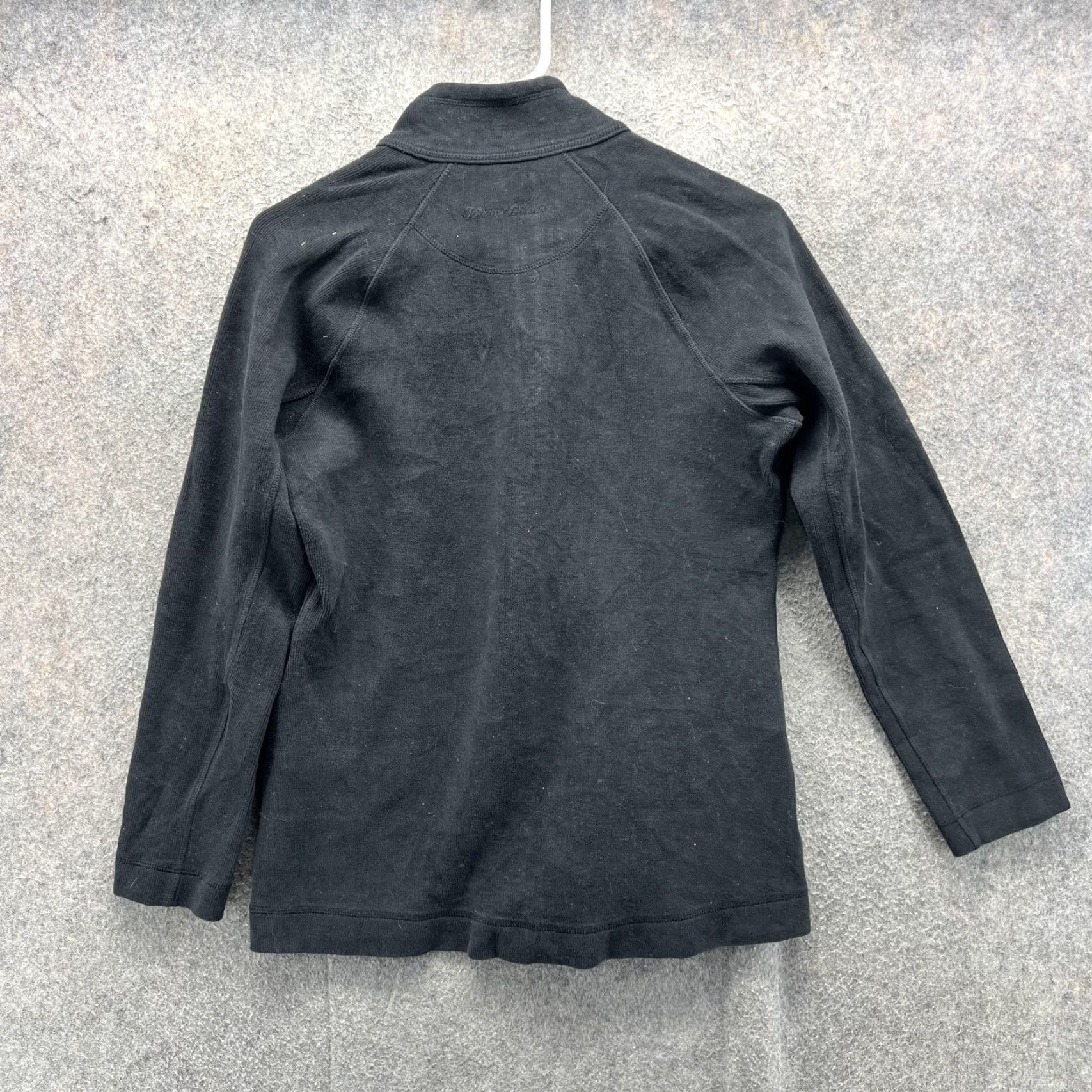 Tommy Bahama VINTAGE Tommy Bahama Sweater Womens Small Black Half Zip Pullover Cotton Blend Top Size S / US 4 / IT 40 - 2 Thumbnail