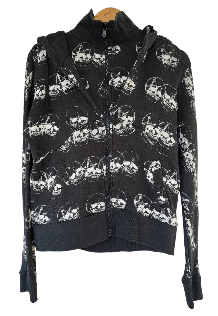 Japanese Brand Fullprint skull hoodie Size S / US 4 / IT 40 - 2 Thumbnail