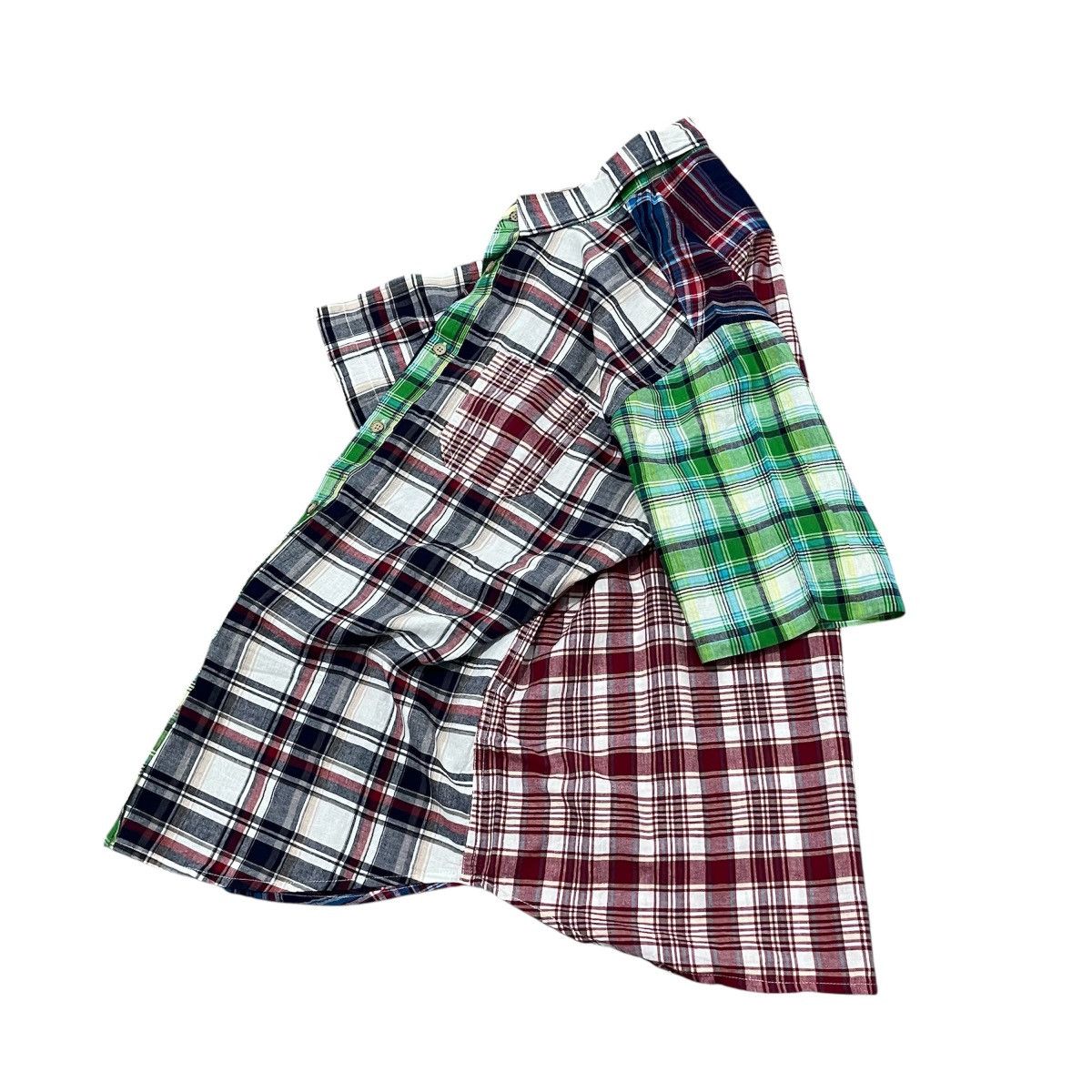 Japanese Brand 🍄Splendid Satisfaction Short Madras Check Multi Panel Size US XL / EU 56 / 4 - 2 Thumbnail