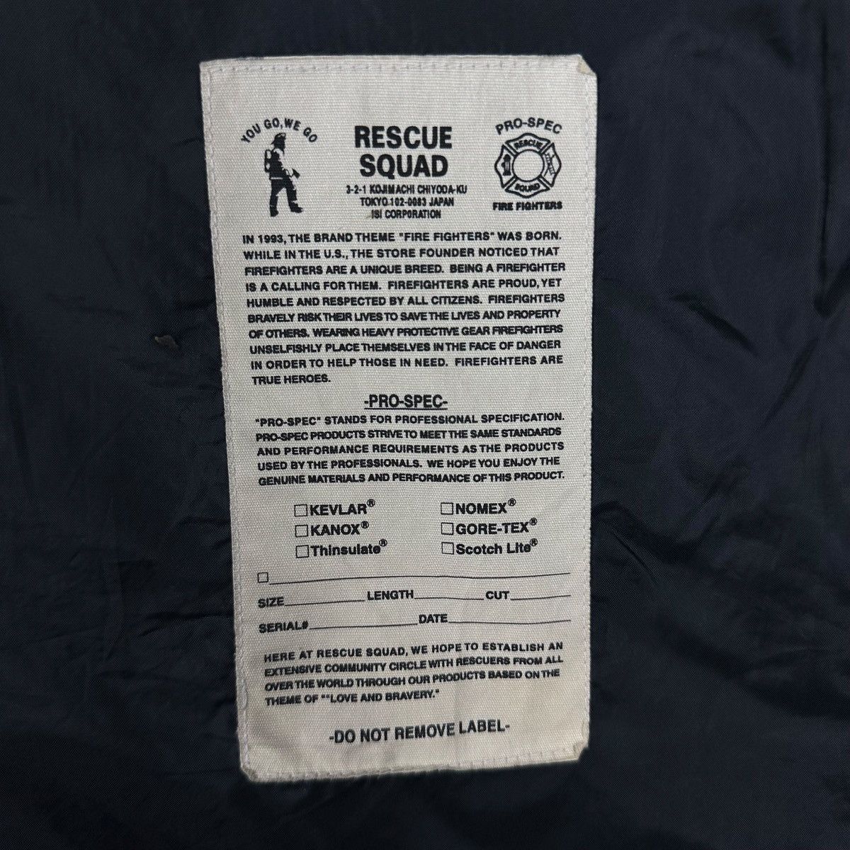 Japanese Brand Vintage Rescue Squad Aramid Fiber Fireman Jacket Size US L / EU 52-54 / 3 - 11 Thumbnail