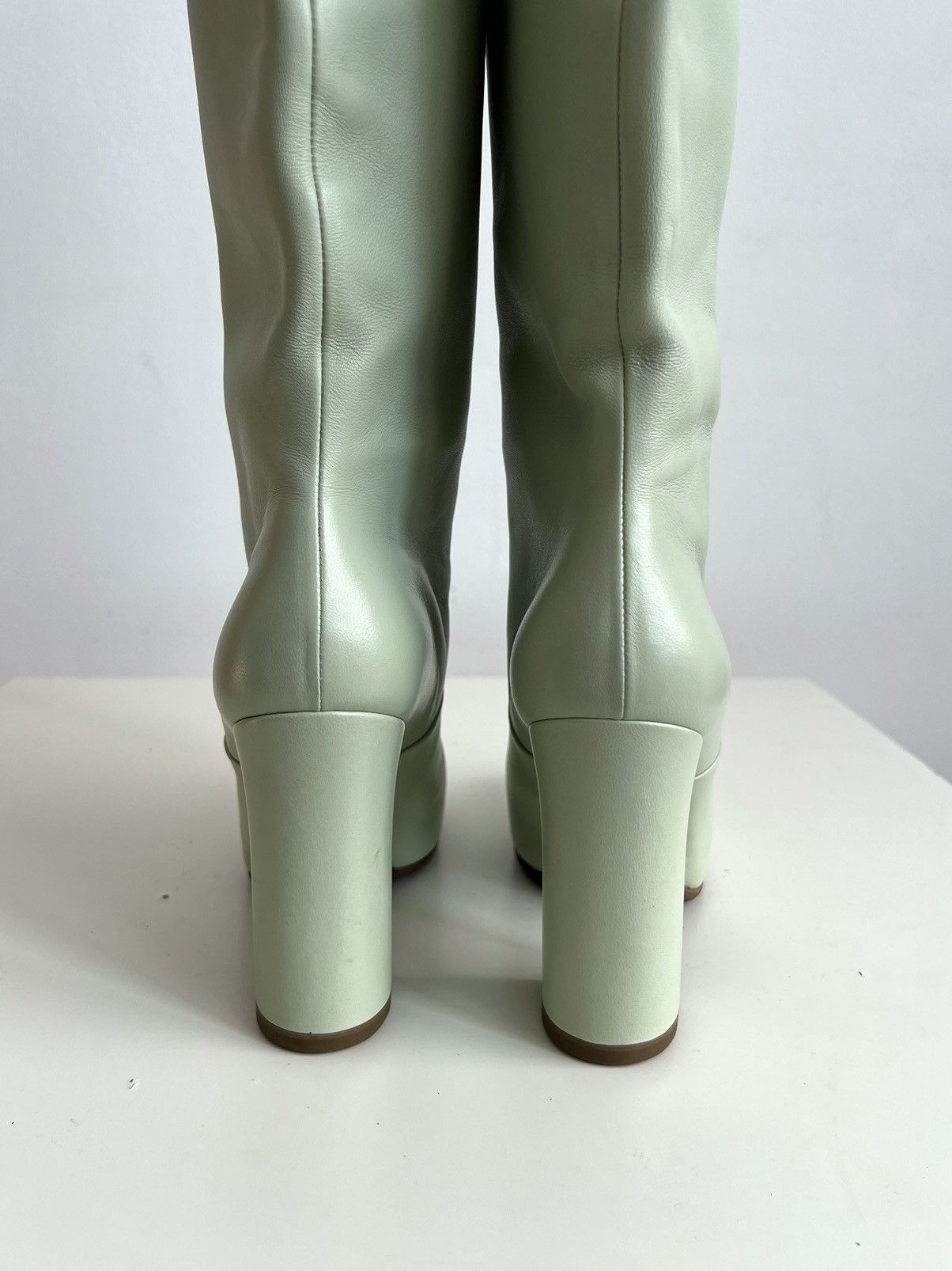 Dries Van Noten 🔥F/W20 Dries Van Noten Knee High Mint Calf Leather Boots Size US 9 / IT 39 - 10 Thumbnail