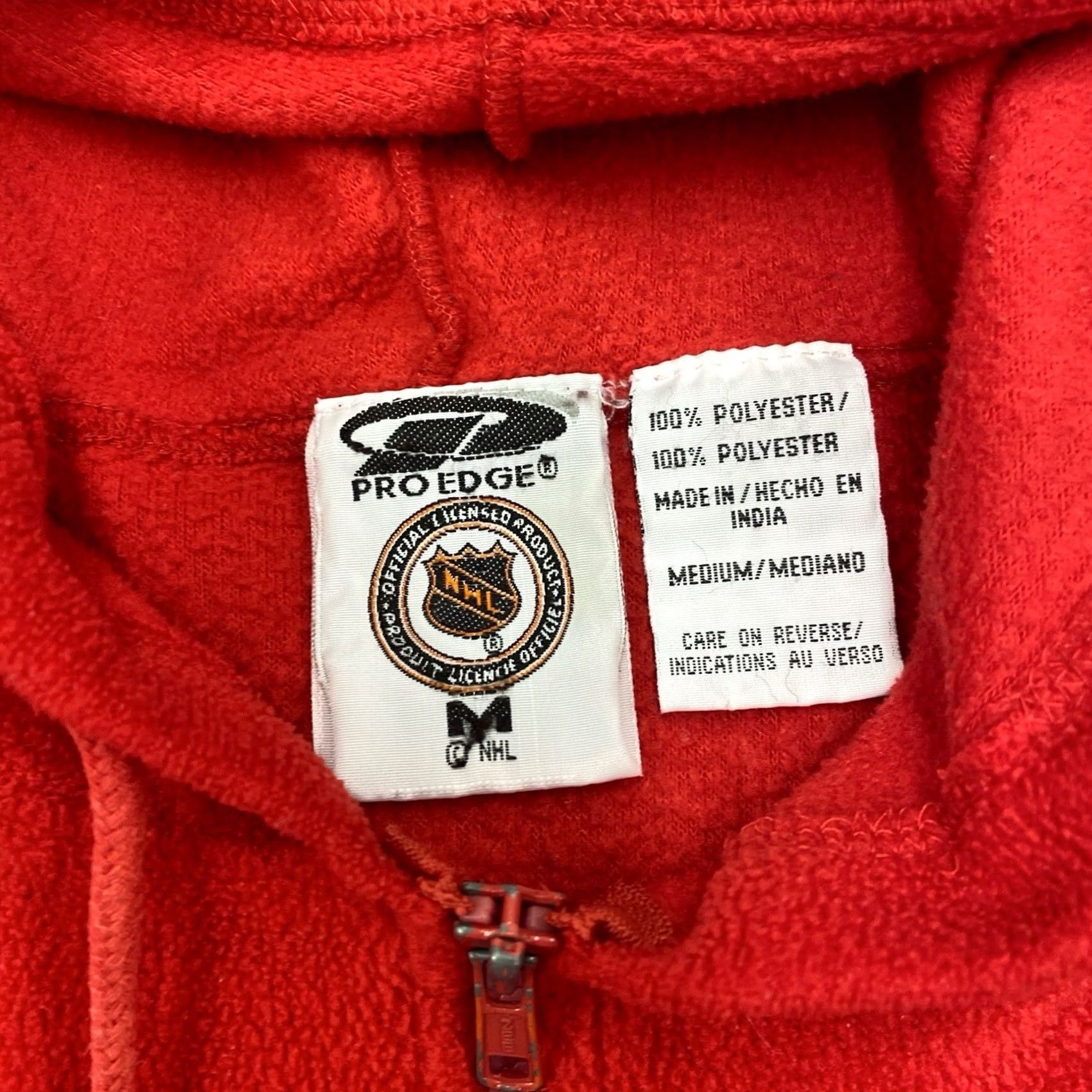 Russell Athletic VINTAGE Russell Athletic Pro Edge Detroit Red Wings Hockey NHL Hoodie Sweatshirt Zip Red Medium Mens Size US M / EU 48-50 / 2 - 3 Thumbnail