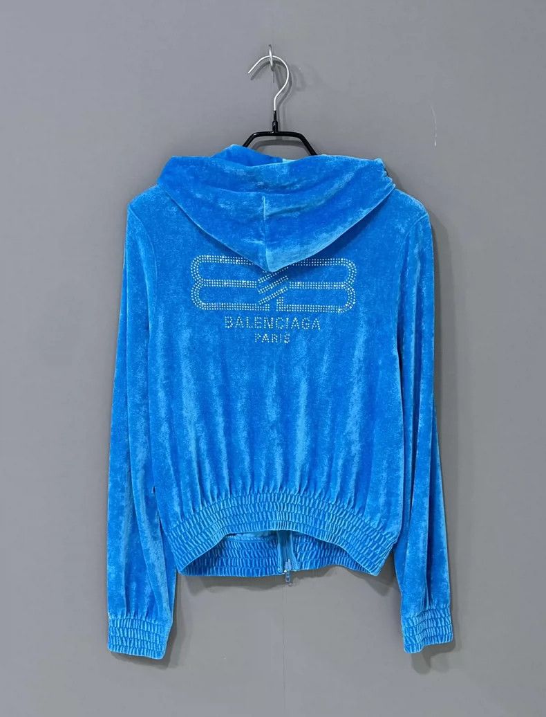 Balenciaga Balenciaga size 36 Rhinestone velvet zip-up sweatshirt Size S / US 4 / IT 40 - 3 Thumbnail