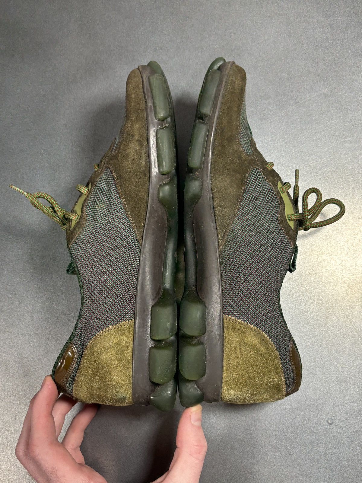 Miu Miu F/W 1999 Miu Miu Runway Sneakers Suede Square Toe Green Shoe Size US 7 / IT 37 - 19 Thumbnail