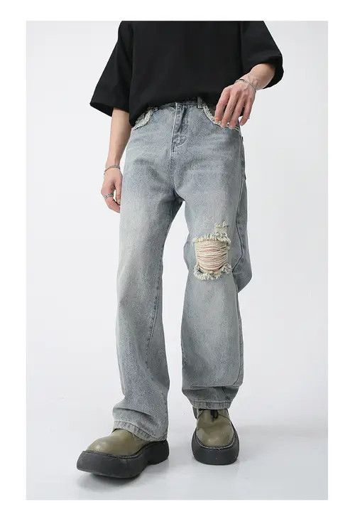 Other Men's straight-leg trendy ripped jeans Size US 32 / EU 48 - 4 Thumbnail