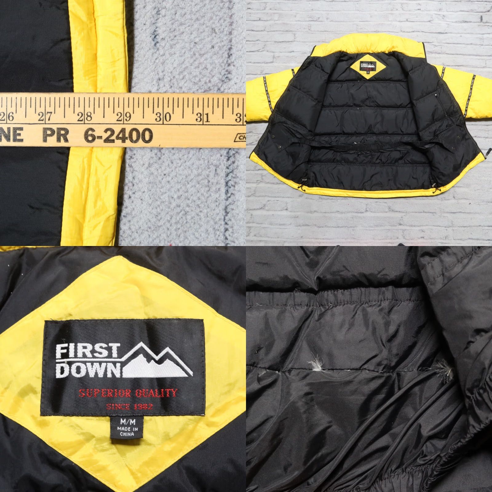 Vintage Vintage First Down Puffer Jacket Men's M Yellow 90s Logo Han? Size US M / EU 48-50 / 2 - 9 Thumbnail