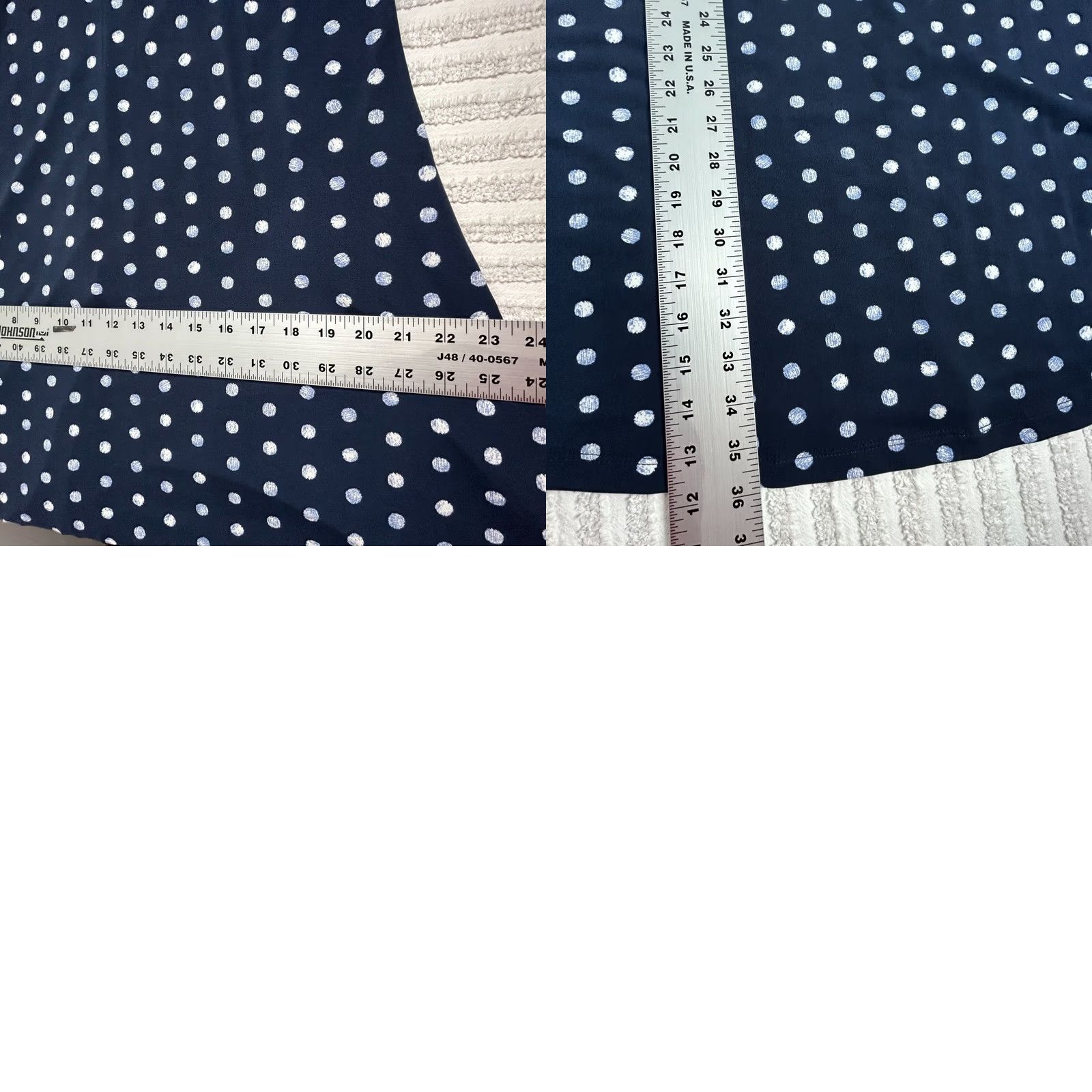 Vintage Chico's Womens Sleeveless Dress Stripe Polka Dot Blue 0 NWT Shelley Split Neck Knee Length Dress Size XS / US 0-2 / IT 36-38 - 8 Thumbnail