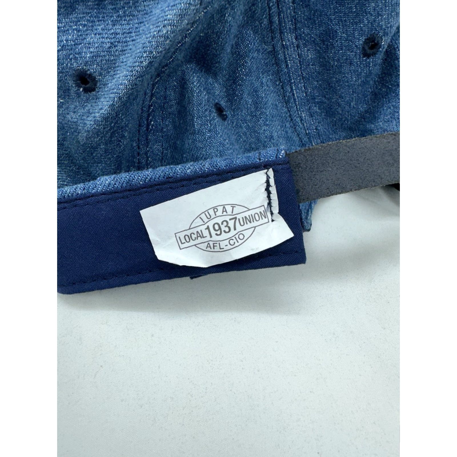 Denime VINTAGE UnionMade Local Union 1937 Baseball Hat Denim Logo Mechanics and Aerospace UnionWorker VTG Men's One Size Blue Denim Cap Size ONE SIZE - 4 Thumbnail