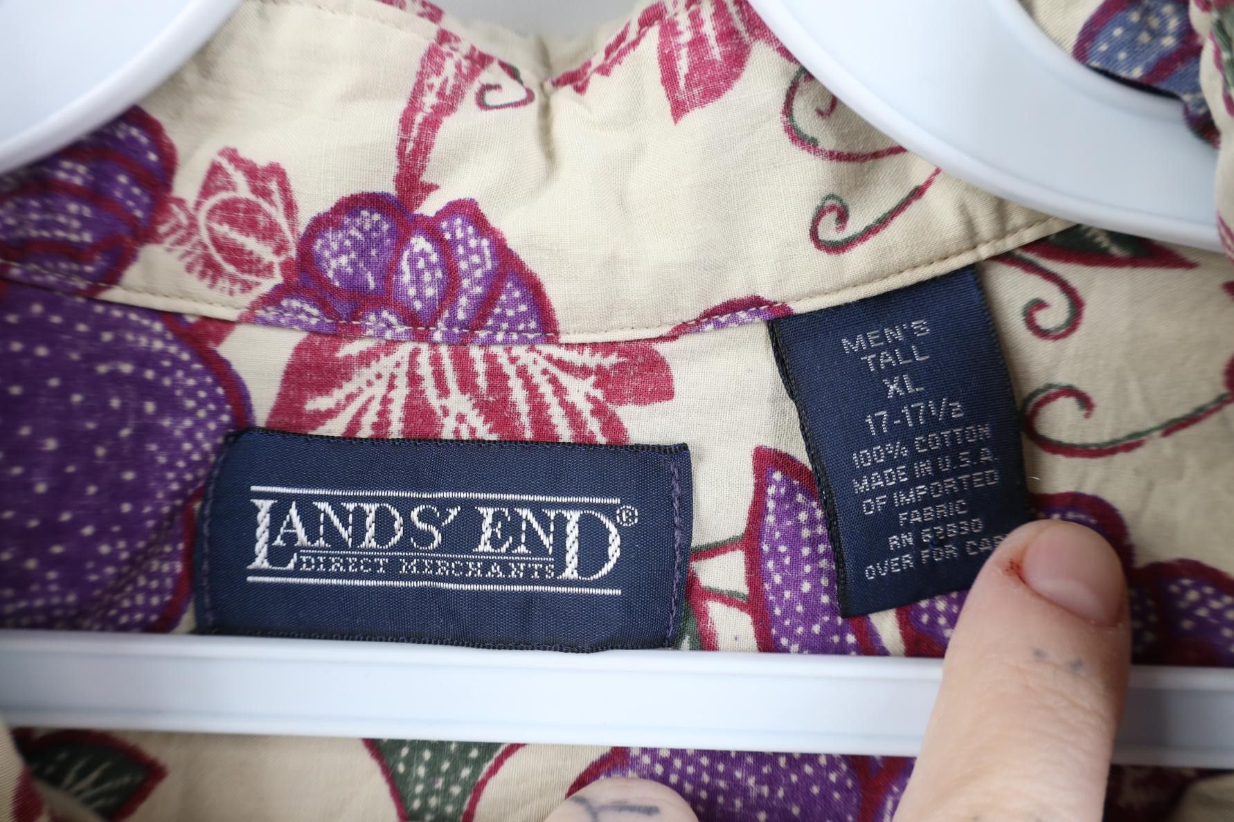 Lands' End Vintage 90s Lands End Short Sleeve Collared Button Shirt USA Size US XL / EU 56 / 4 - 8 Thumbnail
