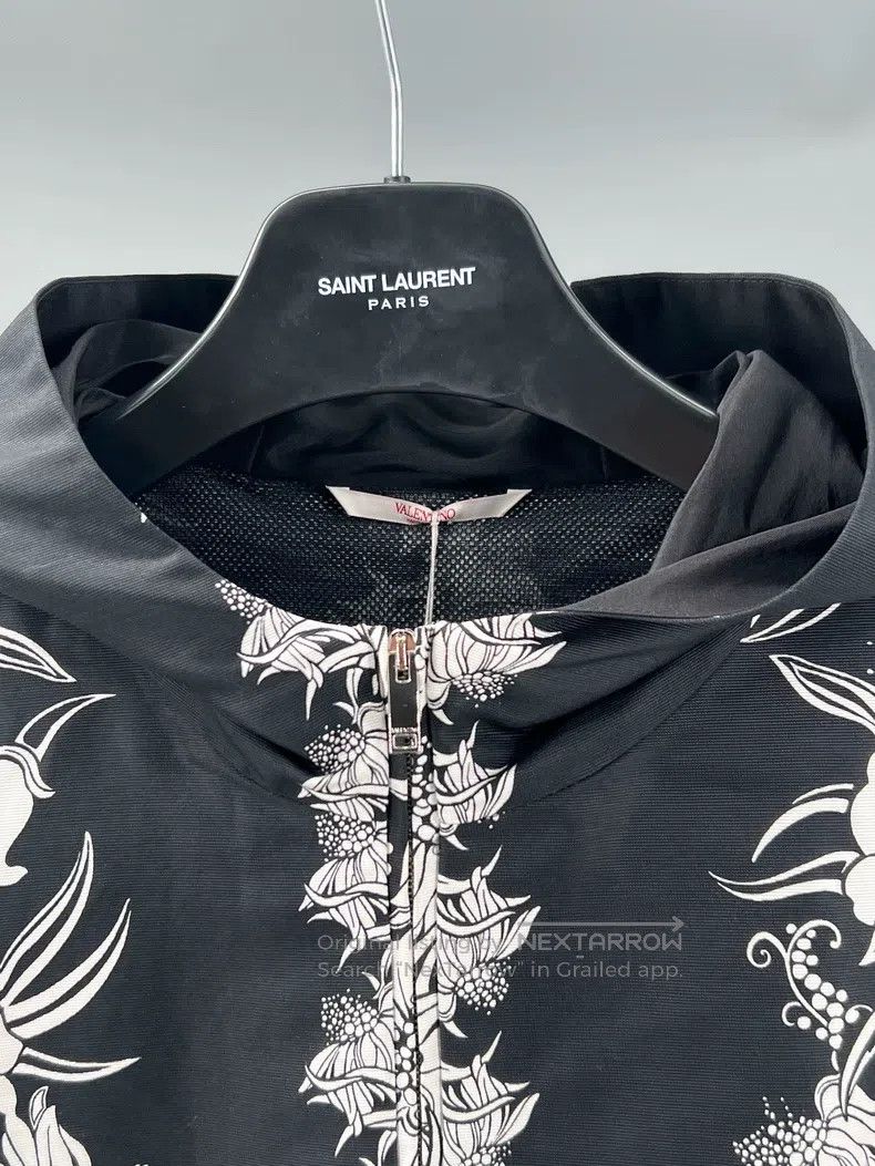 Valentino Valentino Black printed cotton silk-blend hooded jacket Size US M / EU 48-50 / 2 - 2 Thumbnail