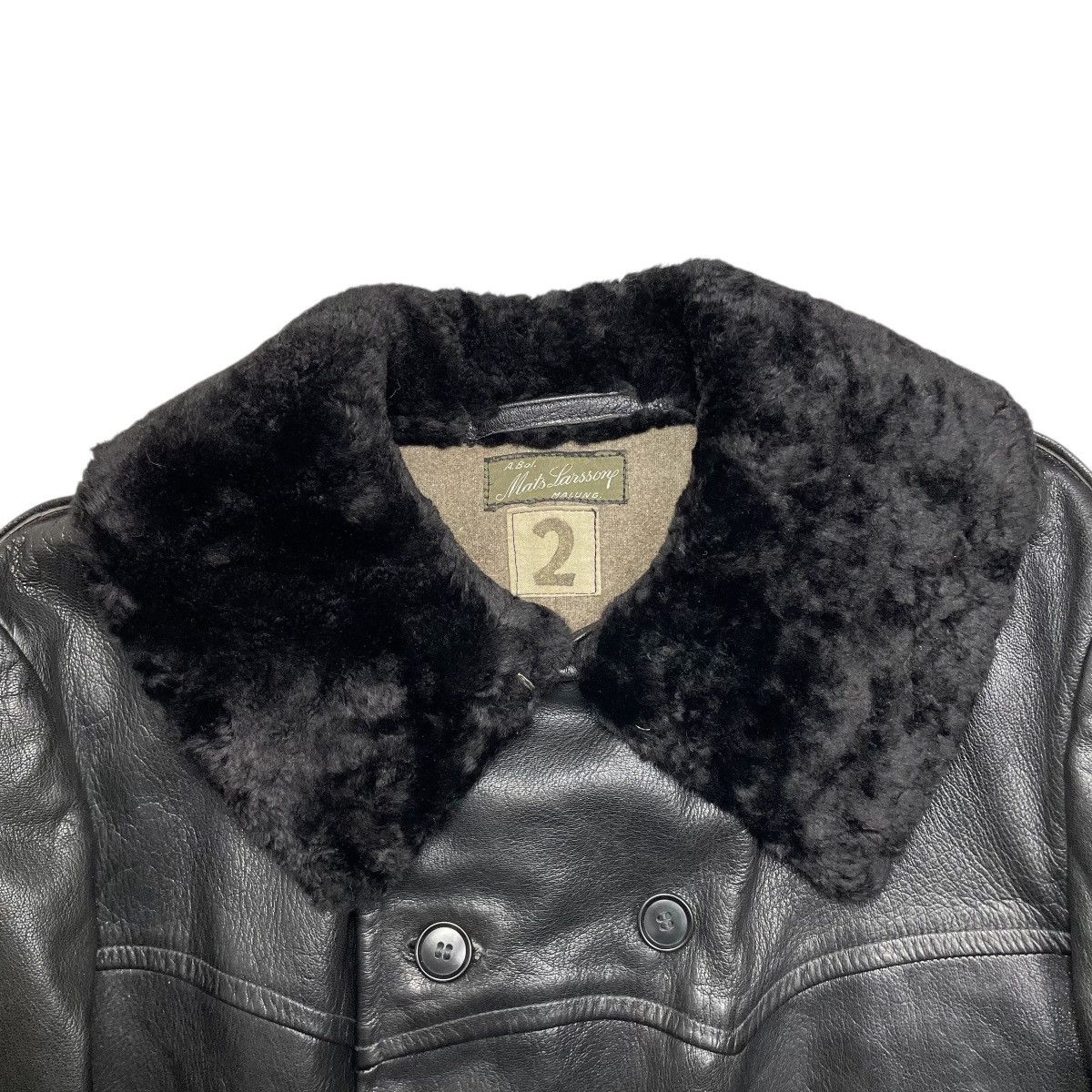 1940s Swedish Army Horsehide Leather Coat - M/L