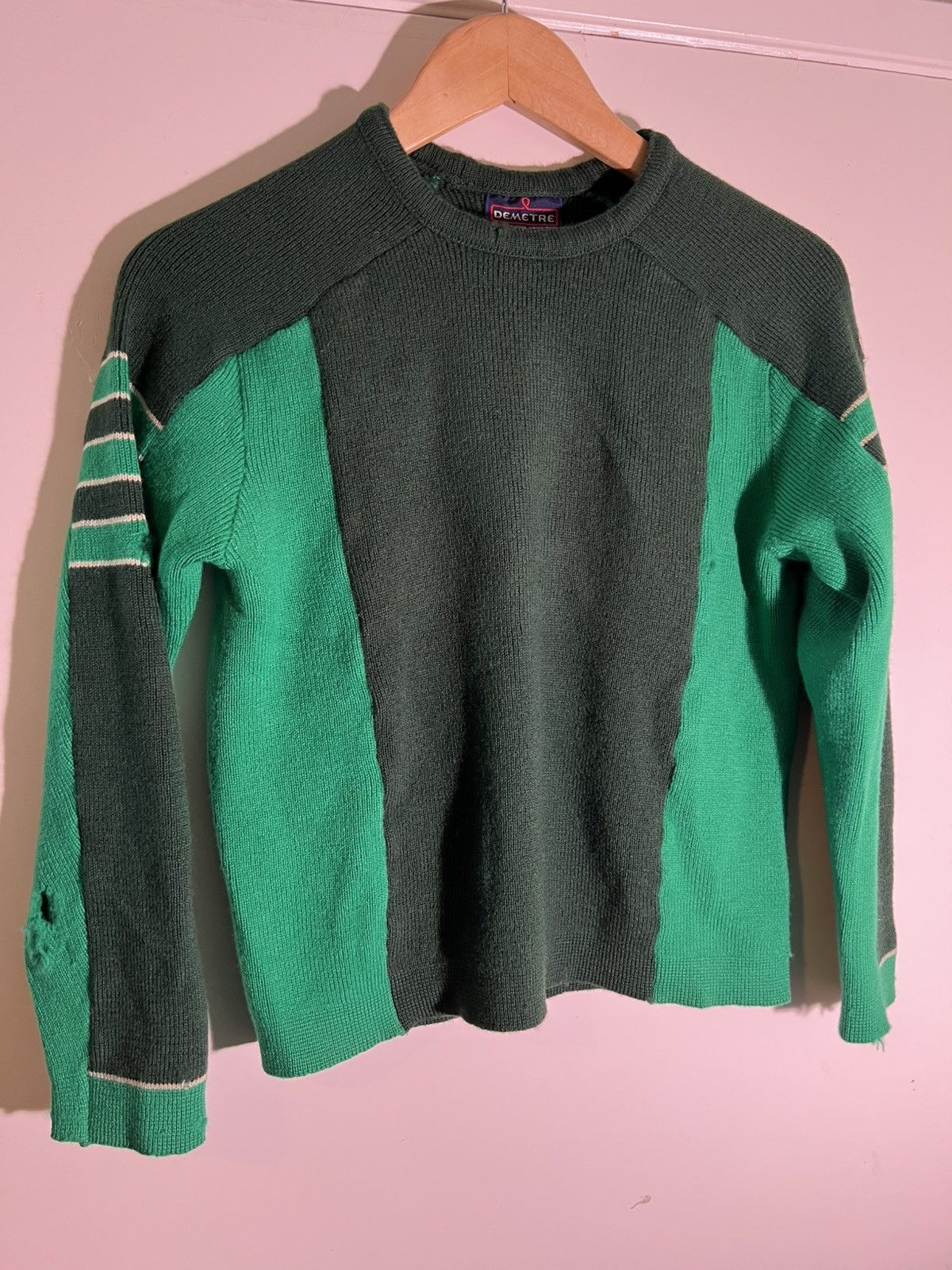 Vintage 70’s 80’s VTG Vintage Demetre Green Wool Retro Indie Sweater Size US M / EU 48-50 / 2 - 1 Thumbnail