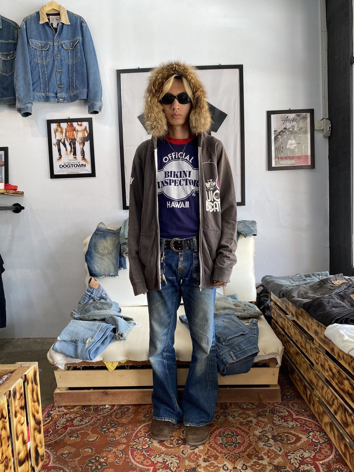 If Six Was Nine × Japanese Brand × Le Grande Bleu (L.G.B.) Fur hoodie juicy beats souls Size US L / EU 52-54 / 3 - 9 Thumbnail