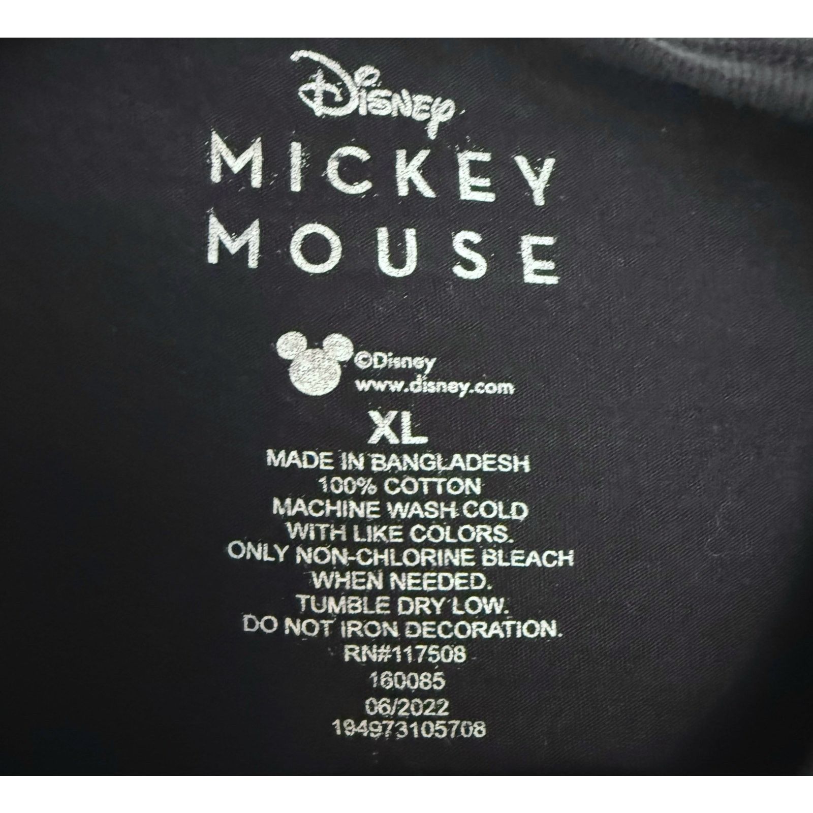 Disney Disney Mickey Mouse XL T-Shirt Black Checkered Silhouette Size US XL / EU 56 / 4 - 4 Thumbnail