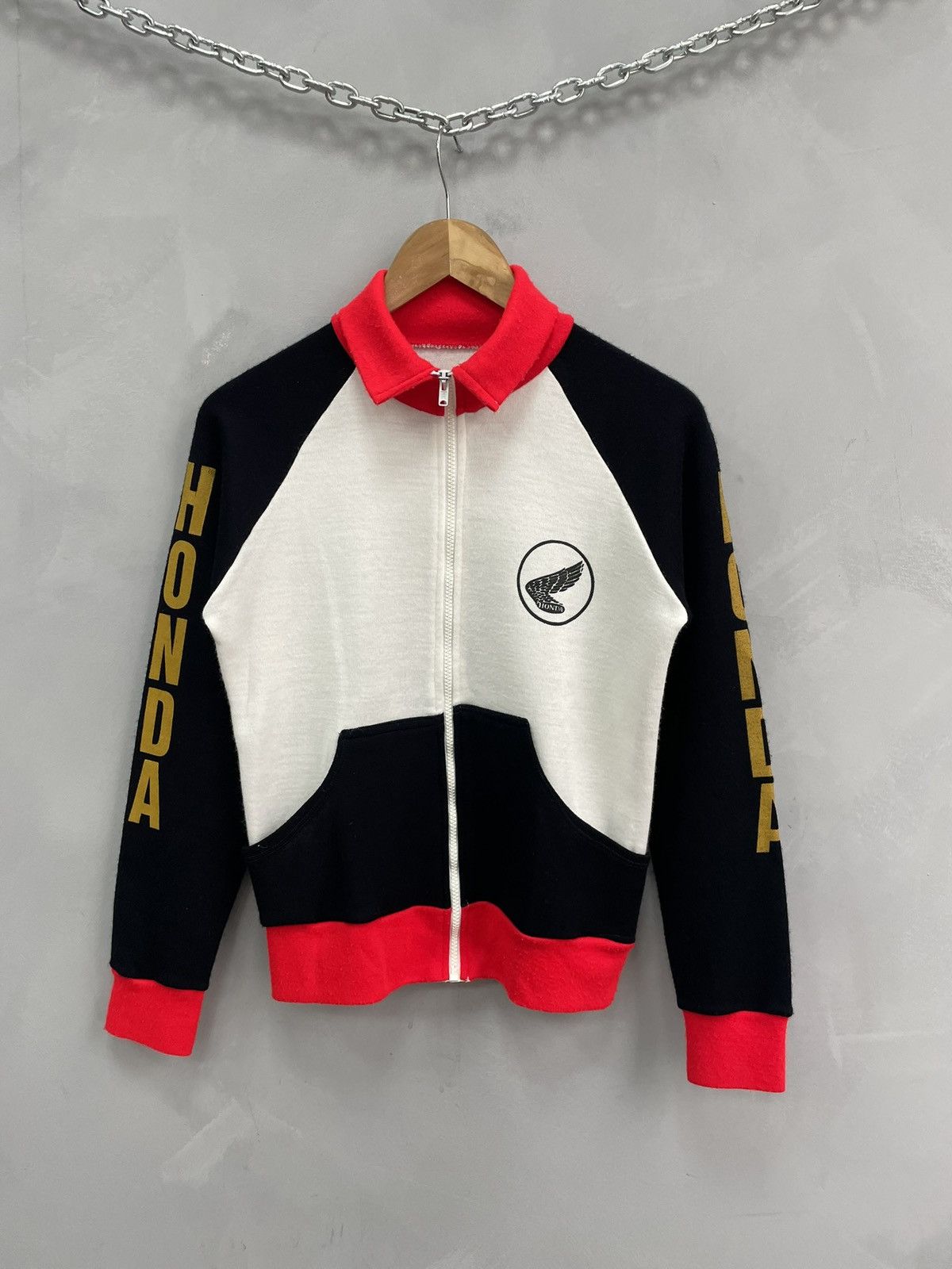 Racing moro nascar honda zip jacket turtle neck 90s