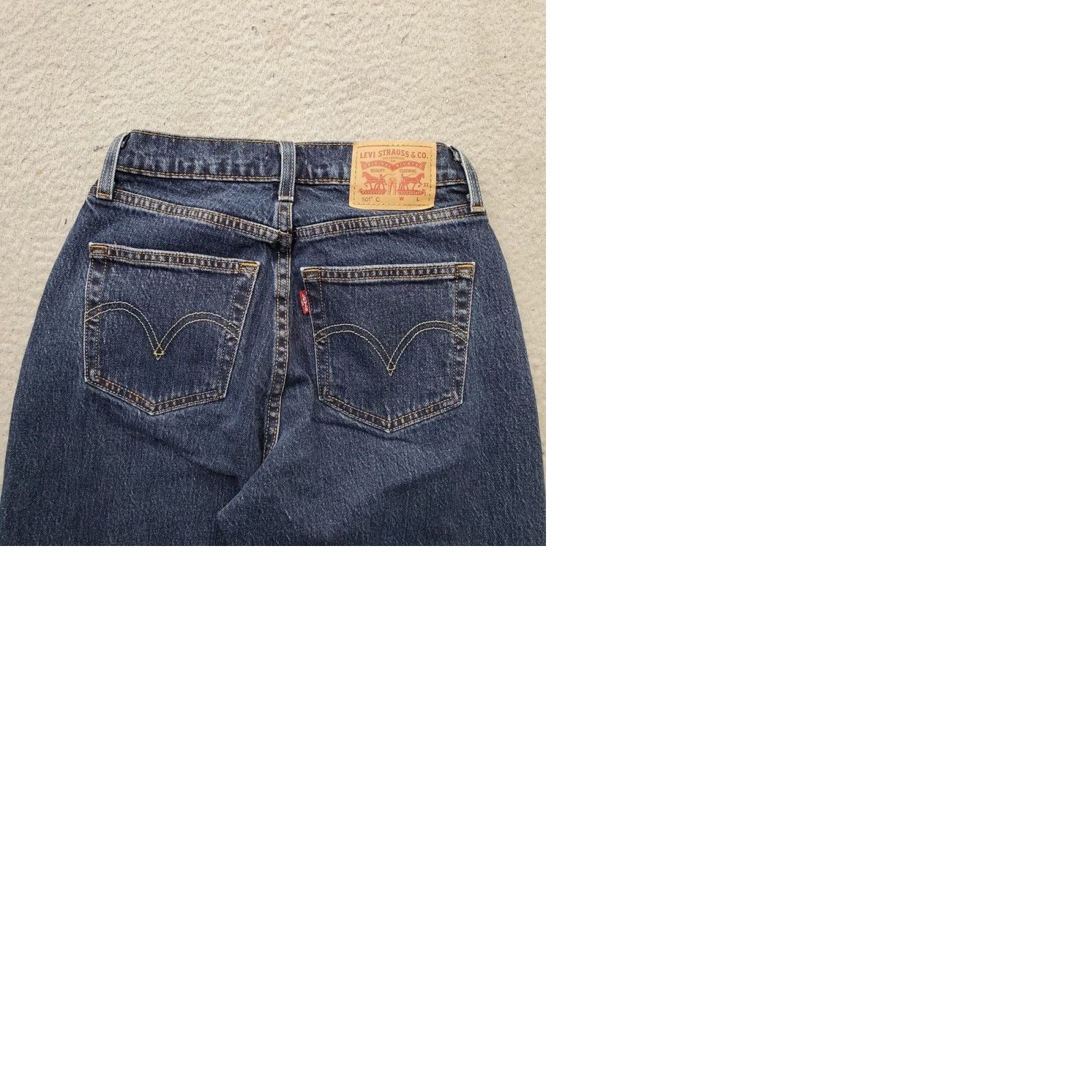 Levi's Levi's 501 Curve Jeans Womens 24x30 Blue Denim Stretch Straight Leg Button Fly Shirt Jeans? Size 42" / US 20 - 9 Thumbnail