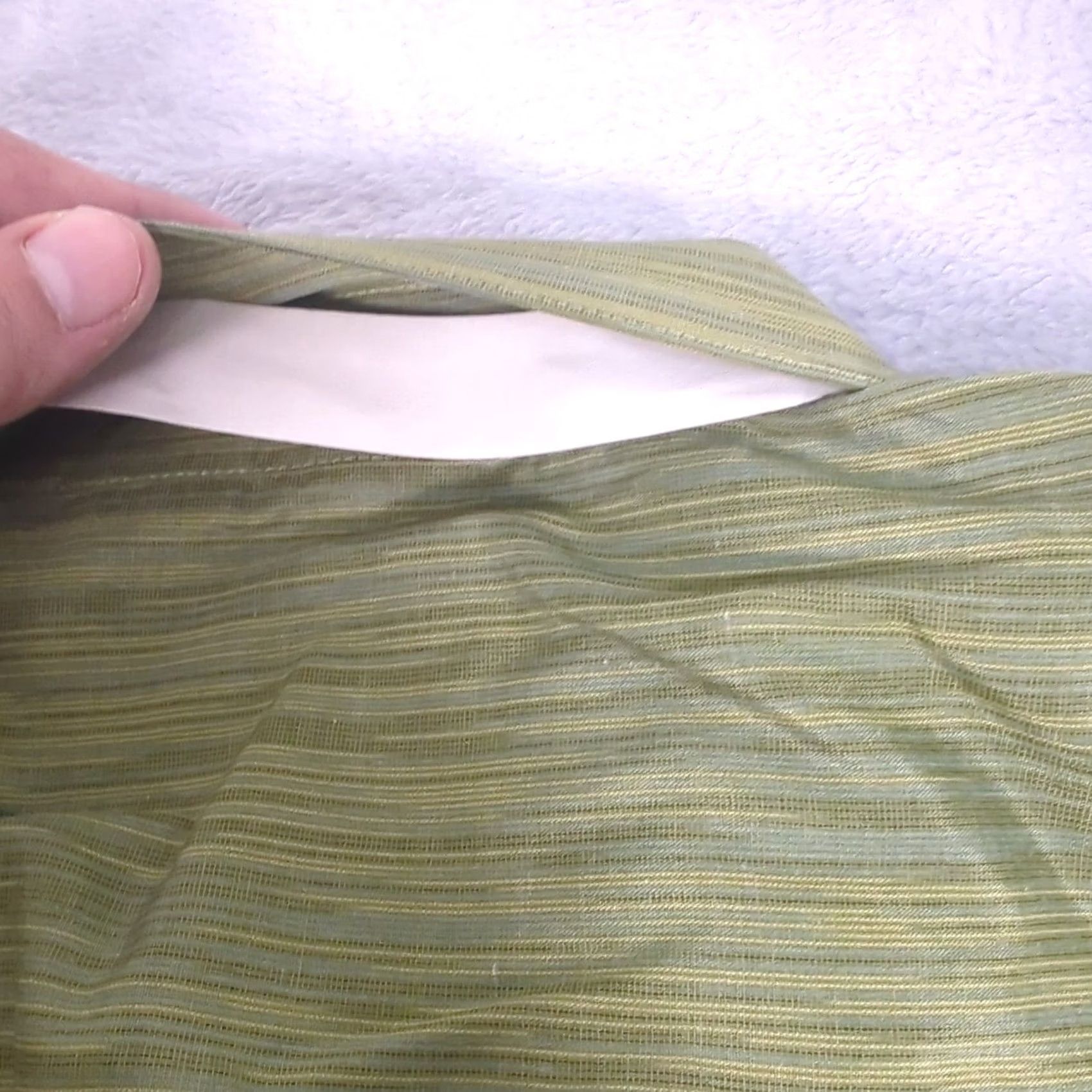 Vintage Domani Shirt Men 3XL Green Striped Button Up Formal Wedding Casual NEW Shirt Size 48R - 7 Thumbnail