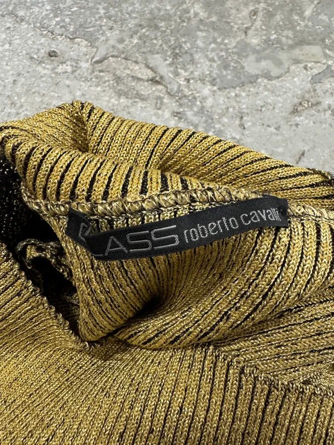Designer × Just Cavalli × Vintage 2000s Cavalli Golden Panther Sleeveless High Neck Sweater Size XXS / US 00 / IT 34 - 5 Thumbnail