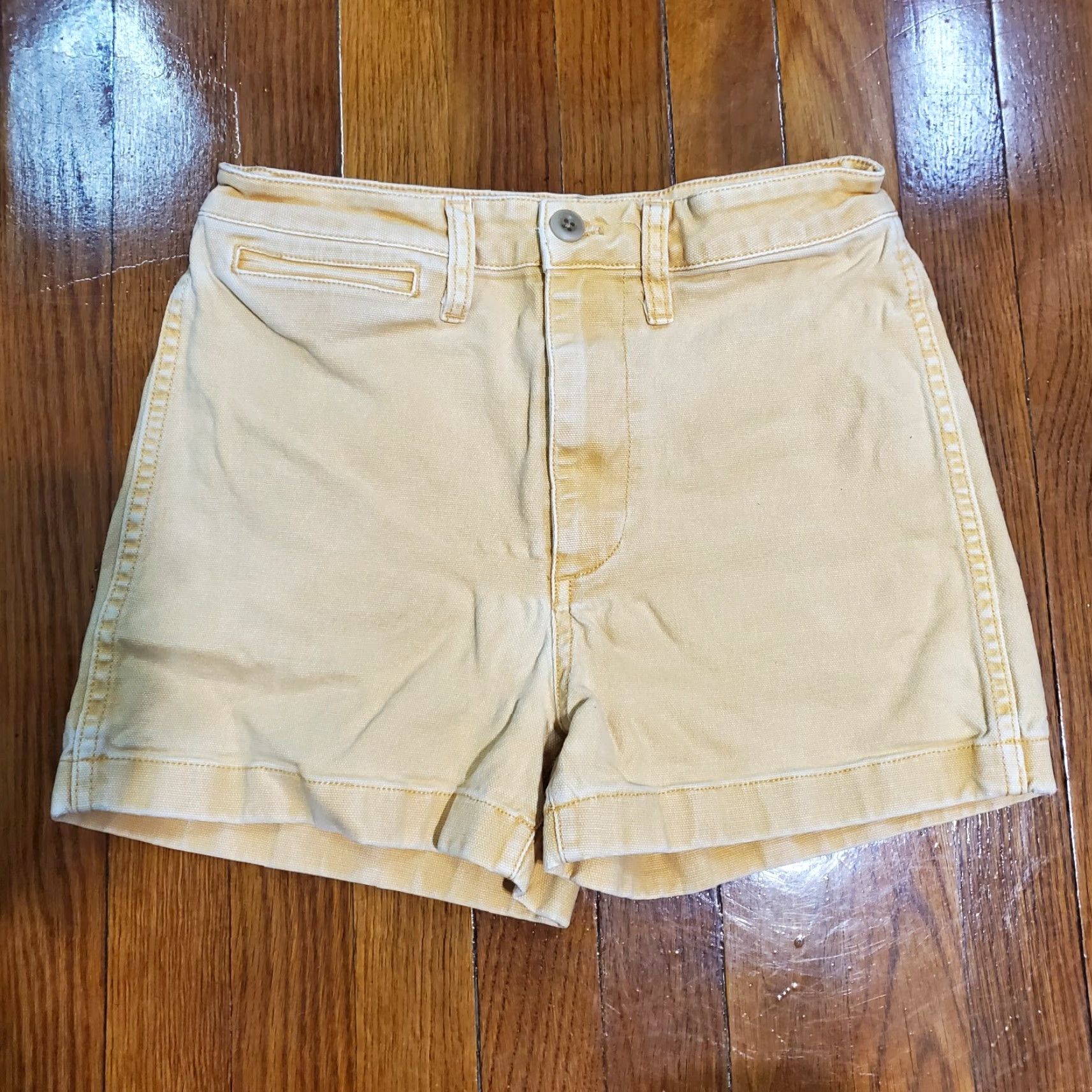 Madewell Madewell Camp Shorts Casual Shirt Woman Regular Yellow Canvas 3in Inseam 26 5-Pocket Distressed Vintage No Size 26" / US 2 / IT 38 - 5 Thumbnail