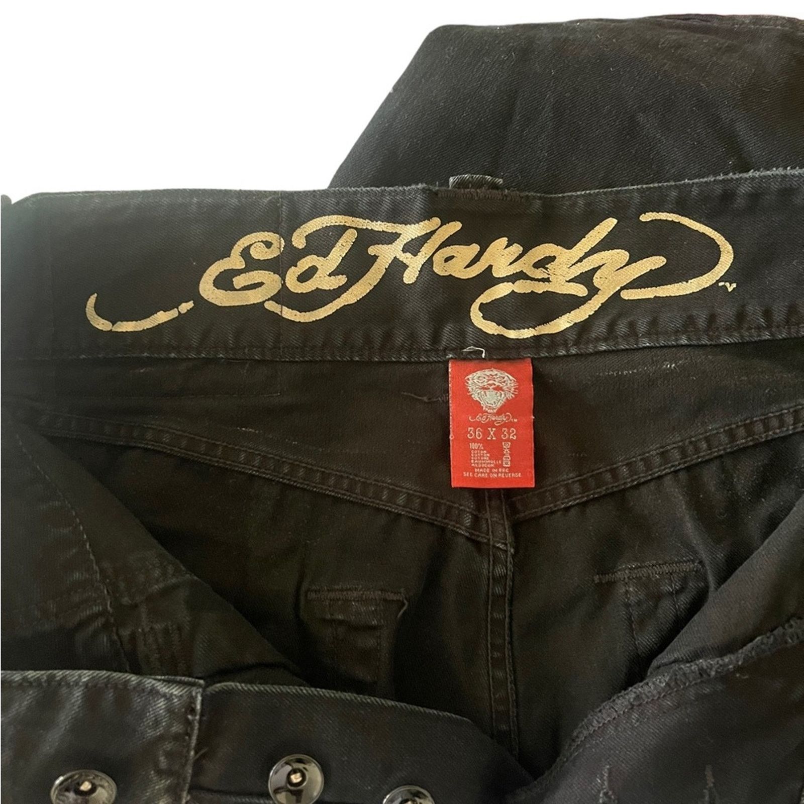 Ed Hardy Ed hardy By Christian Audigier jeans Sz 36x32 Silver Tiger Size US 36 / EU 52 - 6 Thumbnail