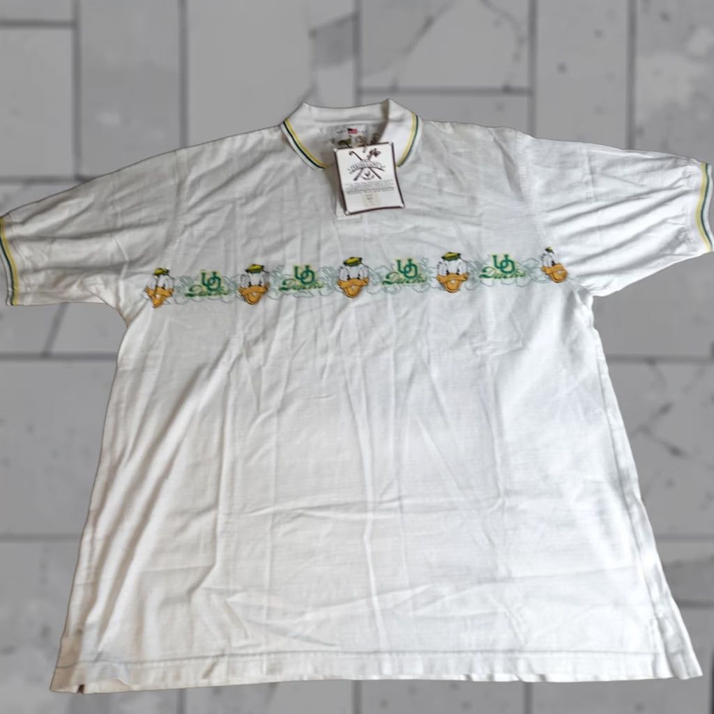Vintage VINTAGE American Vintage University of Oregon Ducks The Skins Game Polo Shirt XL White Men Polo Embroidered Graphic Print 1900s? Size US XL / EU 56 / 4 - 1 Thumbnail
