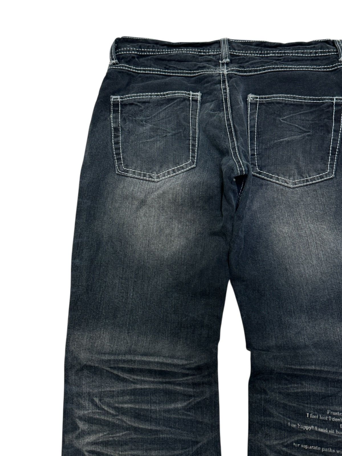 Hysteric Glamour In the Attic Printed Poem Claw Mark Distressed Denim Size US 29 - 10 Thumbnail